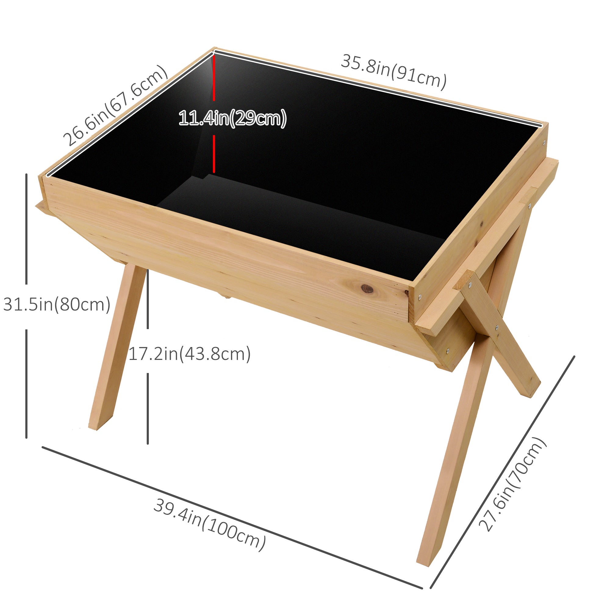 39'' x 28'' Raised Garden Bed with Legs, Elevated Wooden Planter Box with Bed Liner for Vegetables, Flowers Herbs, Backyard Patio Balcony Use Elevated Garden Beds at Gallery Canada