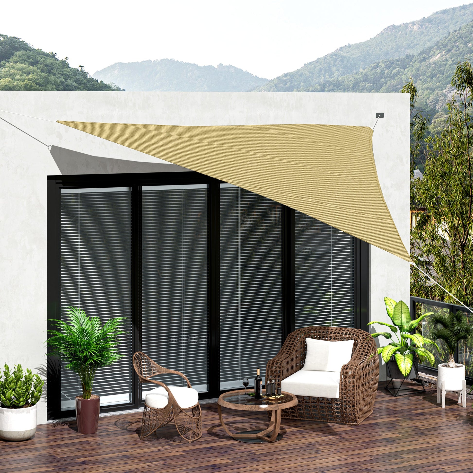 Triangle 10' Canopy Sun Sail Shade Garden Cover UV Protector Outdoor Patio Pelouse Abri avec sac de transport Sable Shade Sails   at Gallery Canada