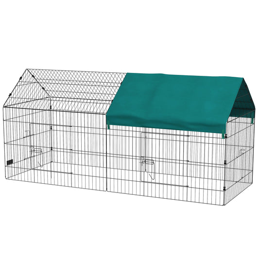 87" Small Animal Cage with Roof, Indoor/Outdoor Use, for Chicken, Rabbits, Chinchillas, Green - Gallery Canada