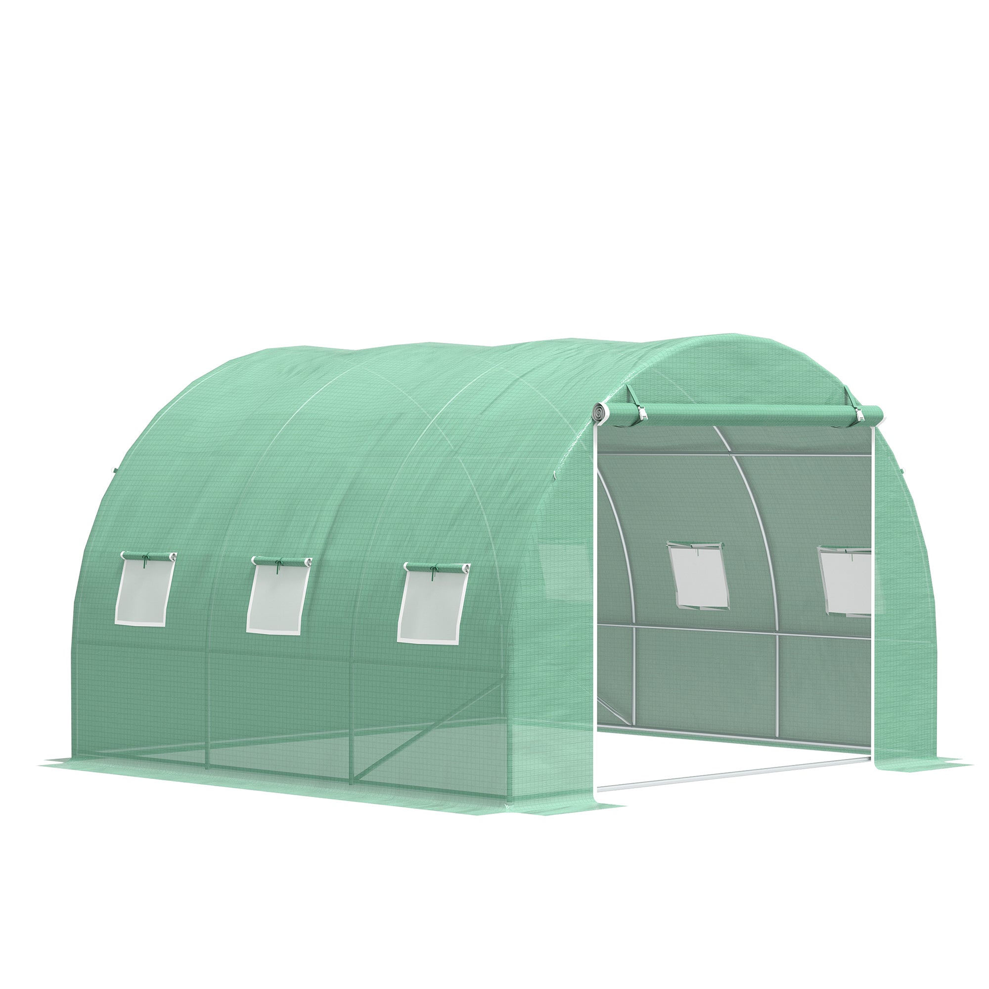 10' x 10' x 6.5' Walk-in Tunnel Greenhouse with High-Quality Transparent PE Cover, Zipper Doors, &; Windows Walk In Greenhouses at Gallery Canada