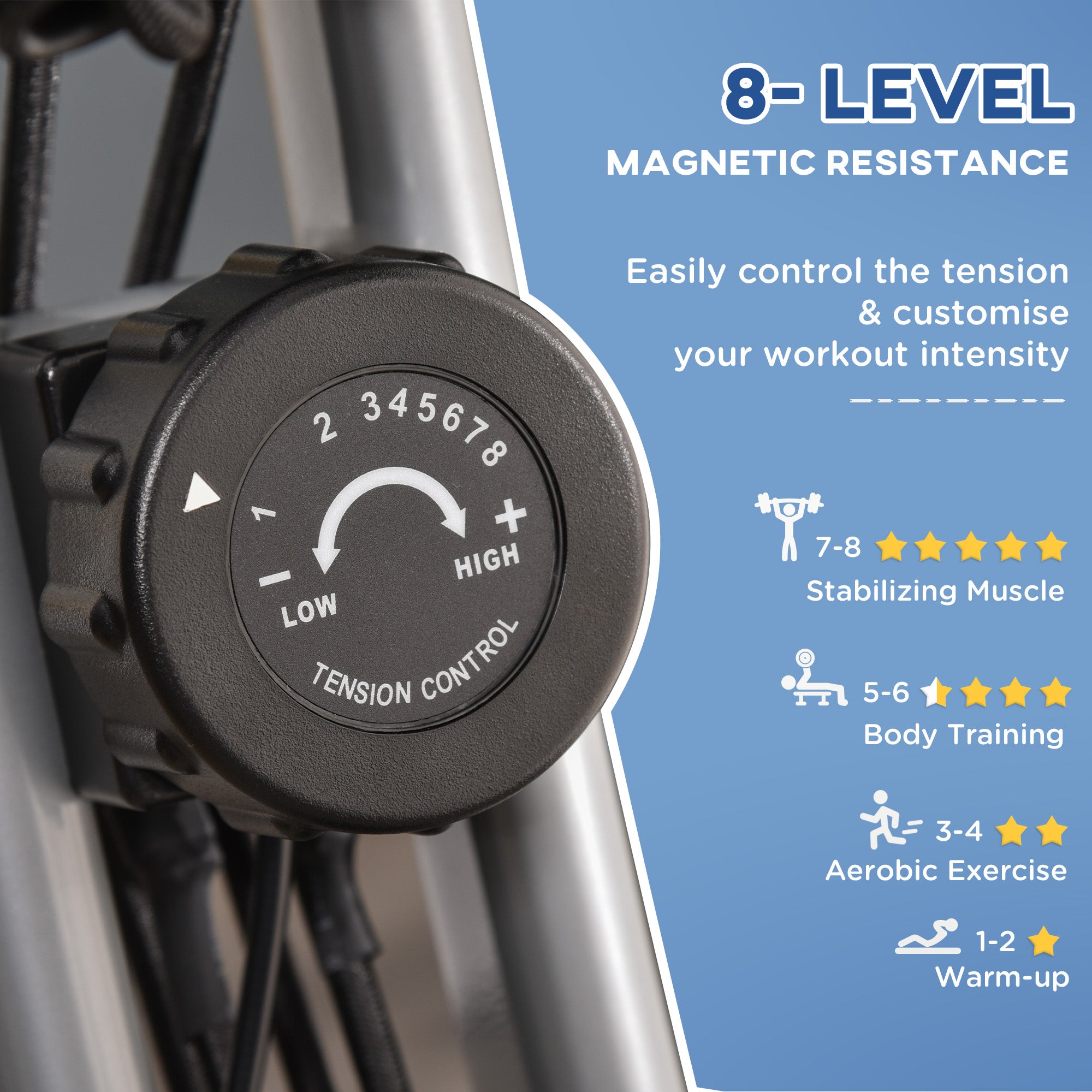 3 in 1 Folding Exercise Bike, Foldable Stationary Bike with 8-Level Magnetic Resistance, Adjustable Seat, Grey Exercise & Stationary Bikes at Gallery Canada