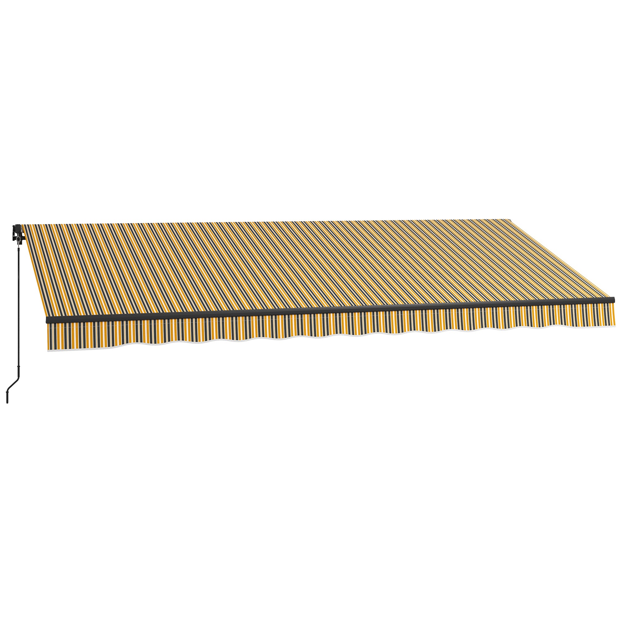 15' x 10' Retractable Awning, 280gsm UV Resistant Sunshade Shelter, for Deck, Balcony, Yard, Amber and Dark Grey Window Awnings Yellow and Grey at Gallery Canada