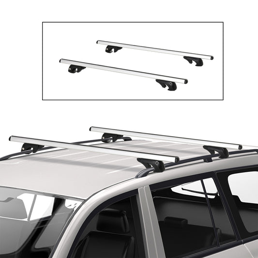 2pc Roof Rack Car Roof Top Lockable Aluminum Cross Bars Adjustable Baggage Luggage Carrier, Silver (53") Automotive   at Gallery Canada