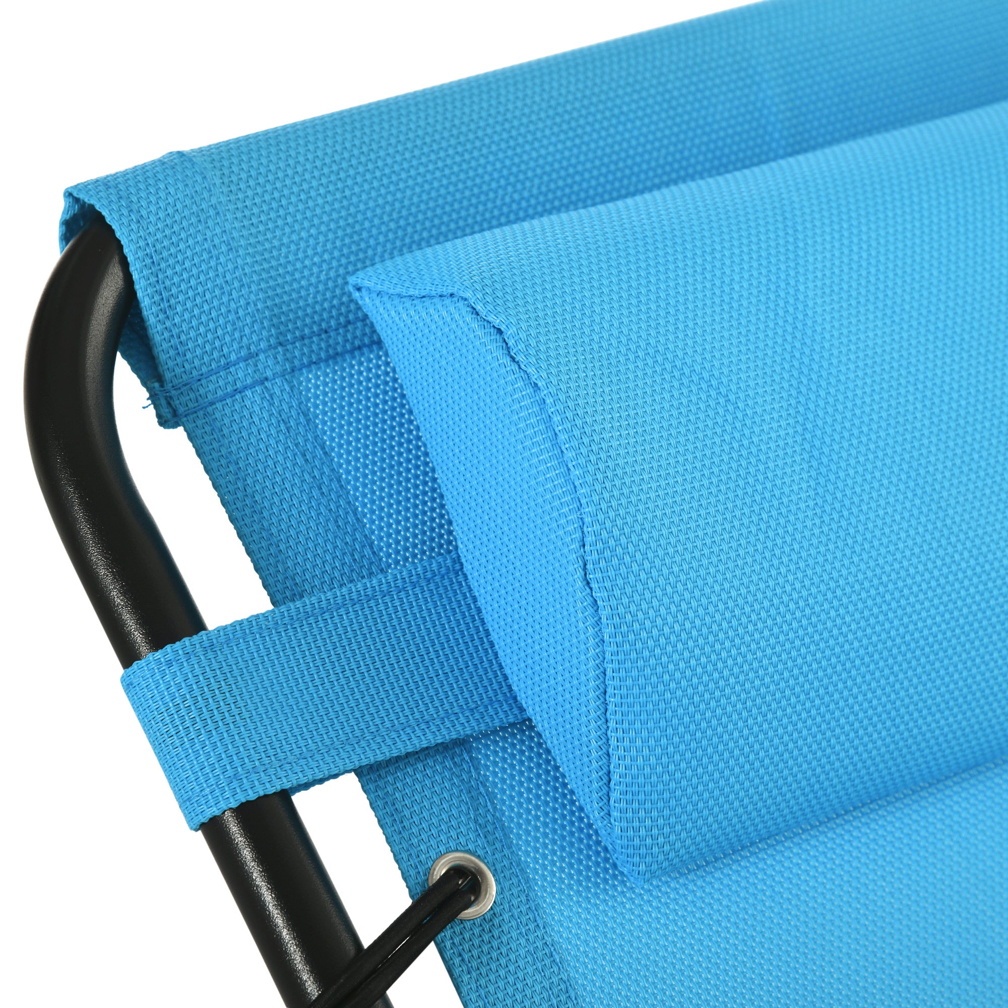 4-Level Adjustable Outdoor Folding Lounge Chair with Headrest, Sky Blue Lounger Chairs   at Gallery Canada