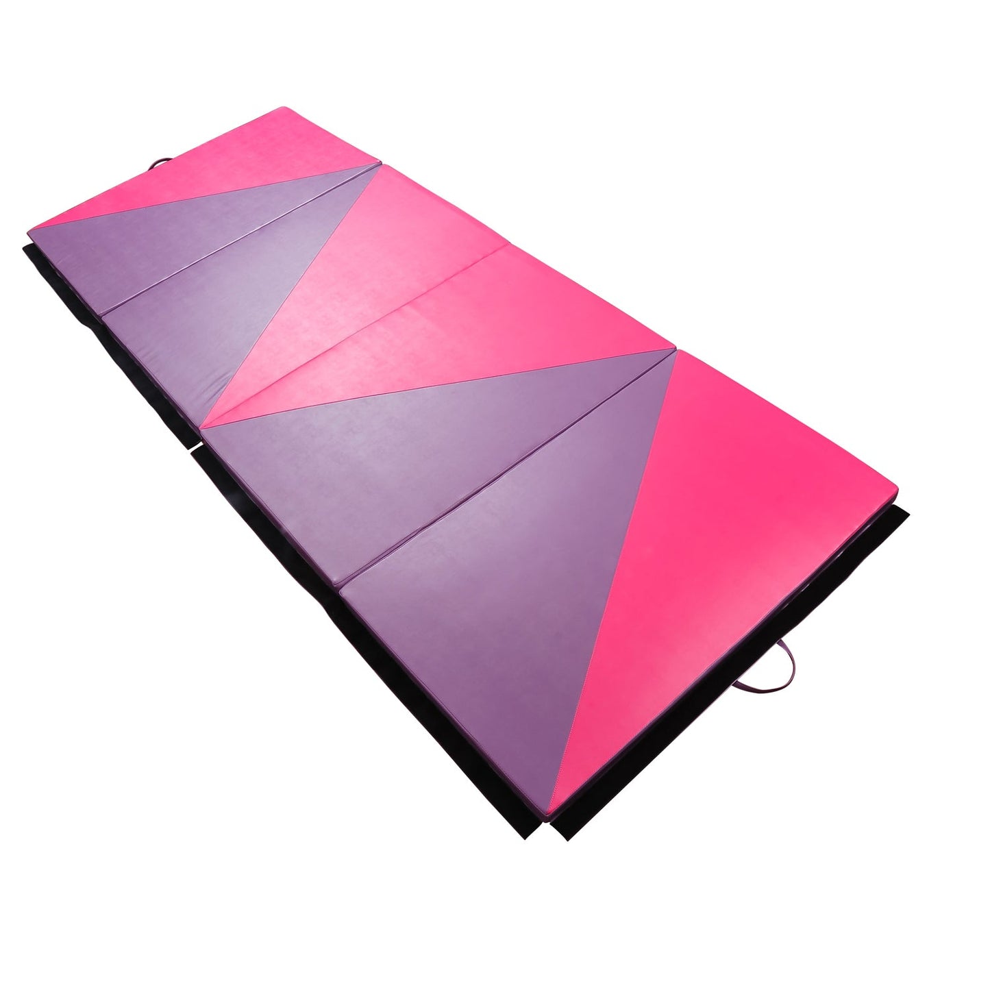 4'x10'x2'' Folding Gymnastics Tumbling Mat, Exercise Mat with Carrying Handles for Yoga, MMA, Martial Arts, Stretching, Core Workouts, Pink and Purple Gymnastics Mats Pink and Purple  at Gallery Canada