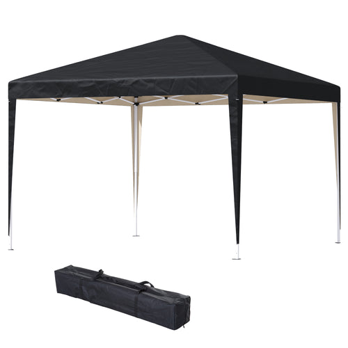 10 x 10ft Folding Pop Up Tent Outdoor Gazebo Canopy with Carrying Bag, Black