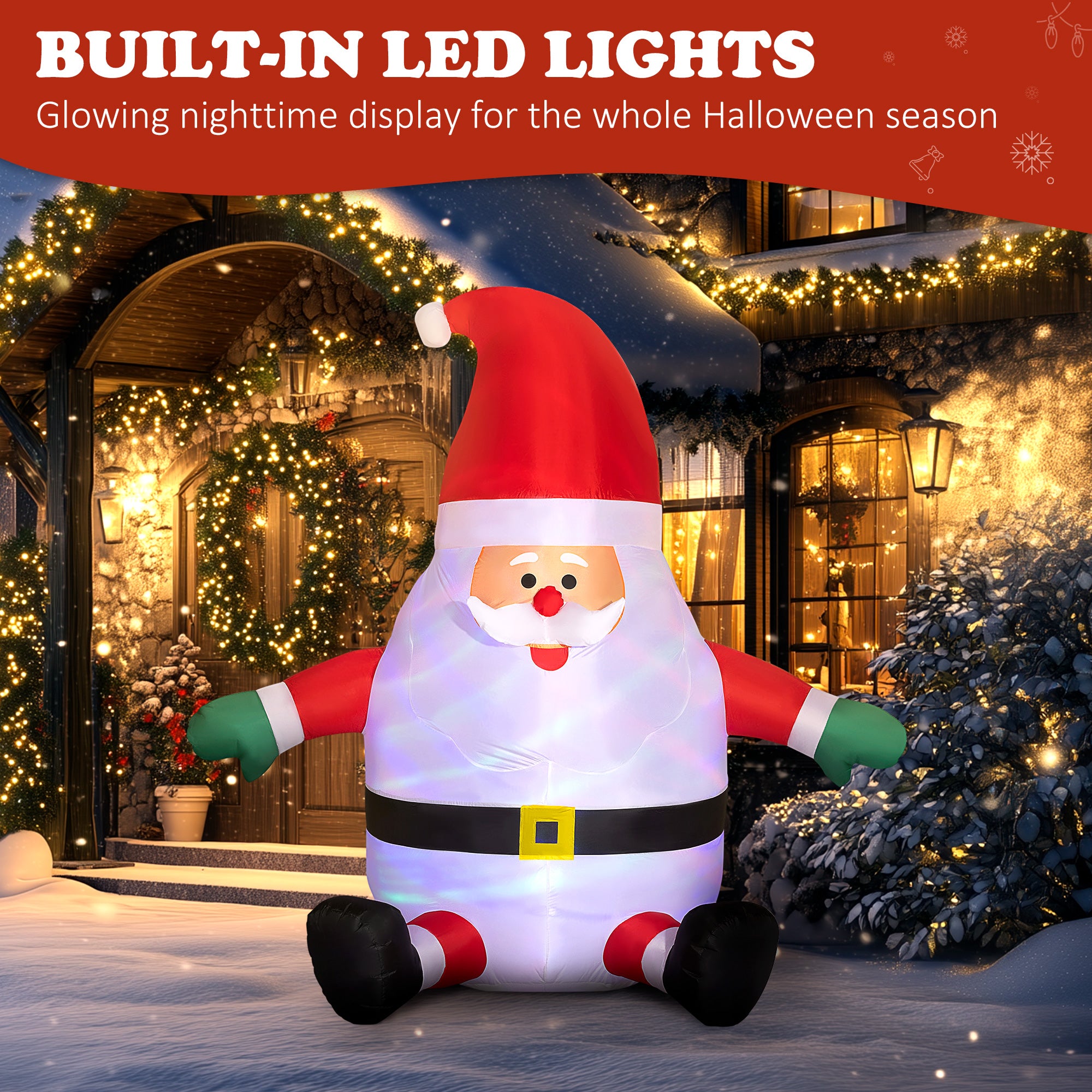 6' Blow-Up Outdoor Yard Display, Inflatable Christmas Santa Claus with Magic Ball Light for Lawn Garden Party Christmas Inflatables at Gallery Canada