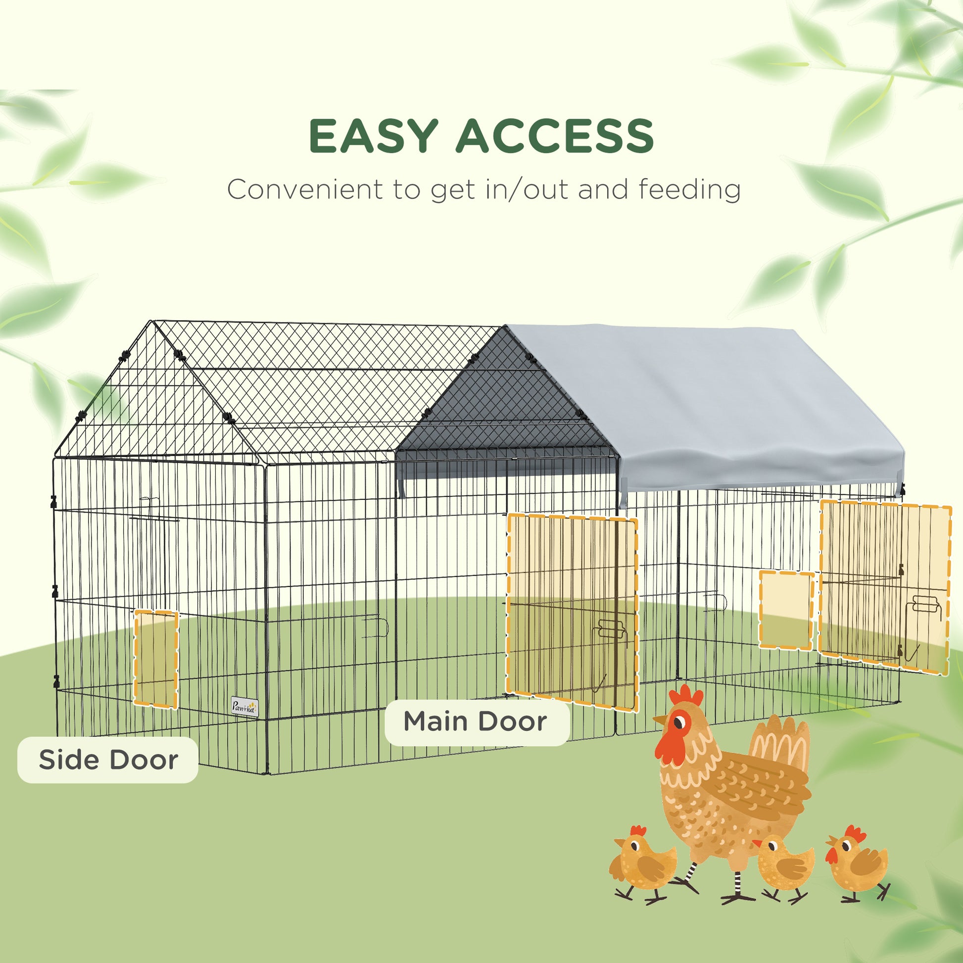 87" Small Animal Cage with Roof, Indoor/Outdoor Use, for Chicken, Rabbits, Chinchillas, Silver Houses & Habitats   at Gallery Canada