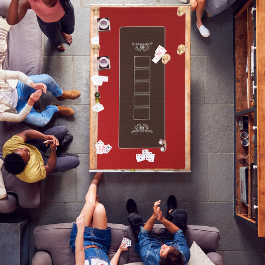 Poker Table Top Poker Mat for 12 Player, Red Game Tables   at Gallery Canada