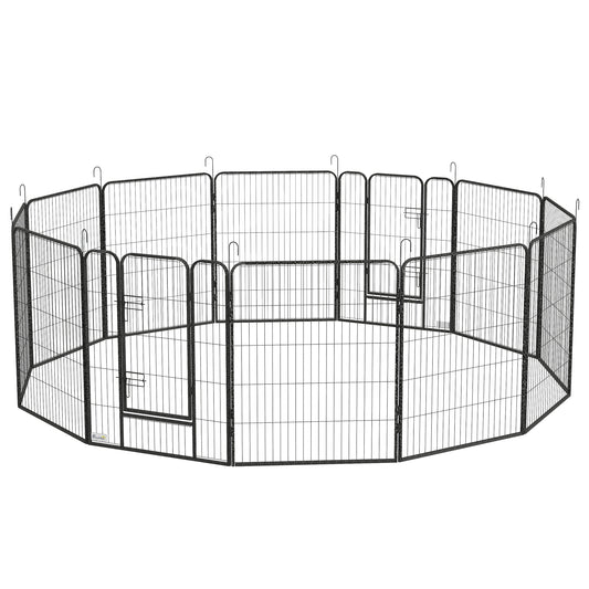 Dog Pen with Gate, 12 Panels Puppy Playpen, Dog Fence, 39"H Houses, Kennels & Pens   at Gallery Canada