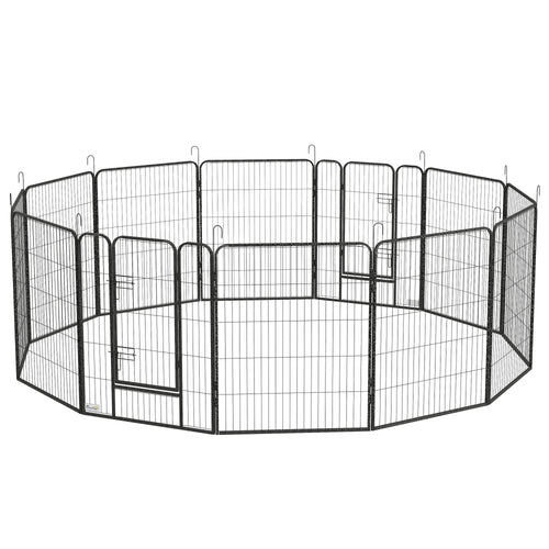 Dog Pen with Gate, 12 Panels Puppy Playpen, Dog Fence, 39