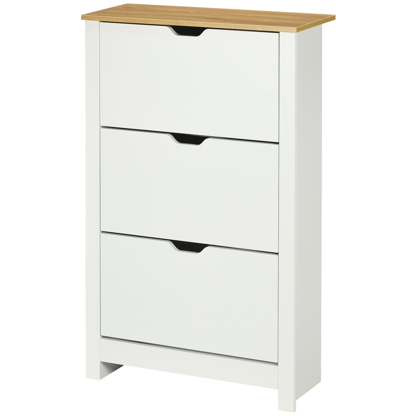 Shoe Storage Cabinet with 3 Flip Drawers and Adjustable Shelves for 18 Pairs of Shoes, White Shoe Storage Cabinets & Racks   at Gallery Canada