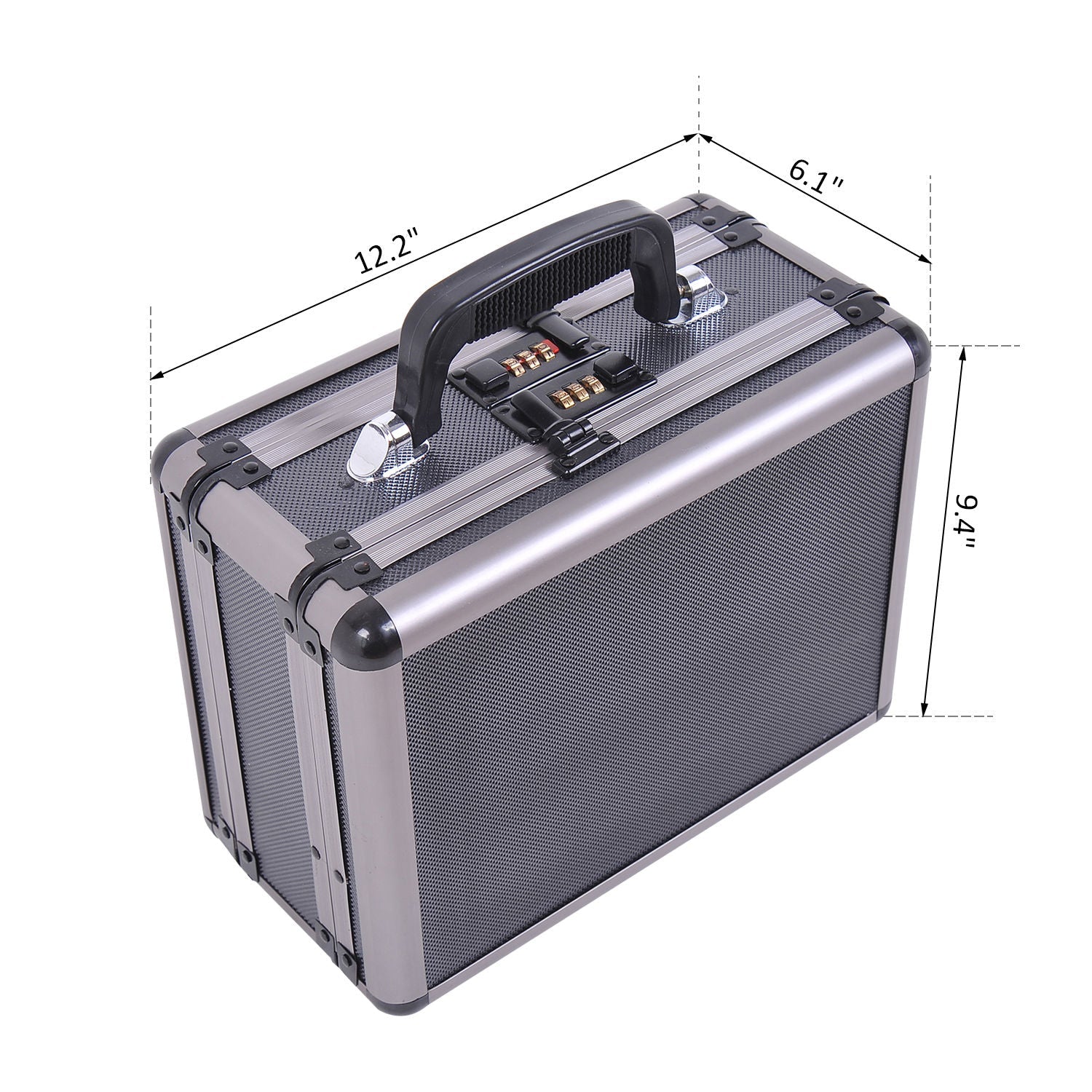 Double Locking Sided Protector Safe Storage Box with Code Set, Black Safes Black/Iron-Grey  at Gallery Canada