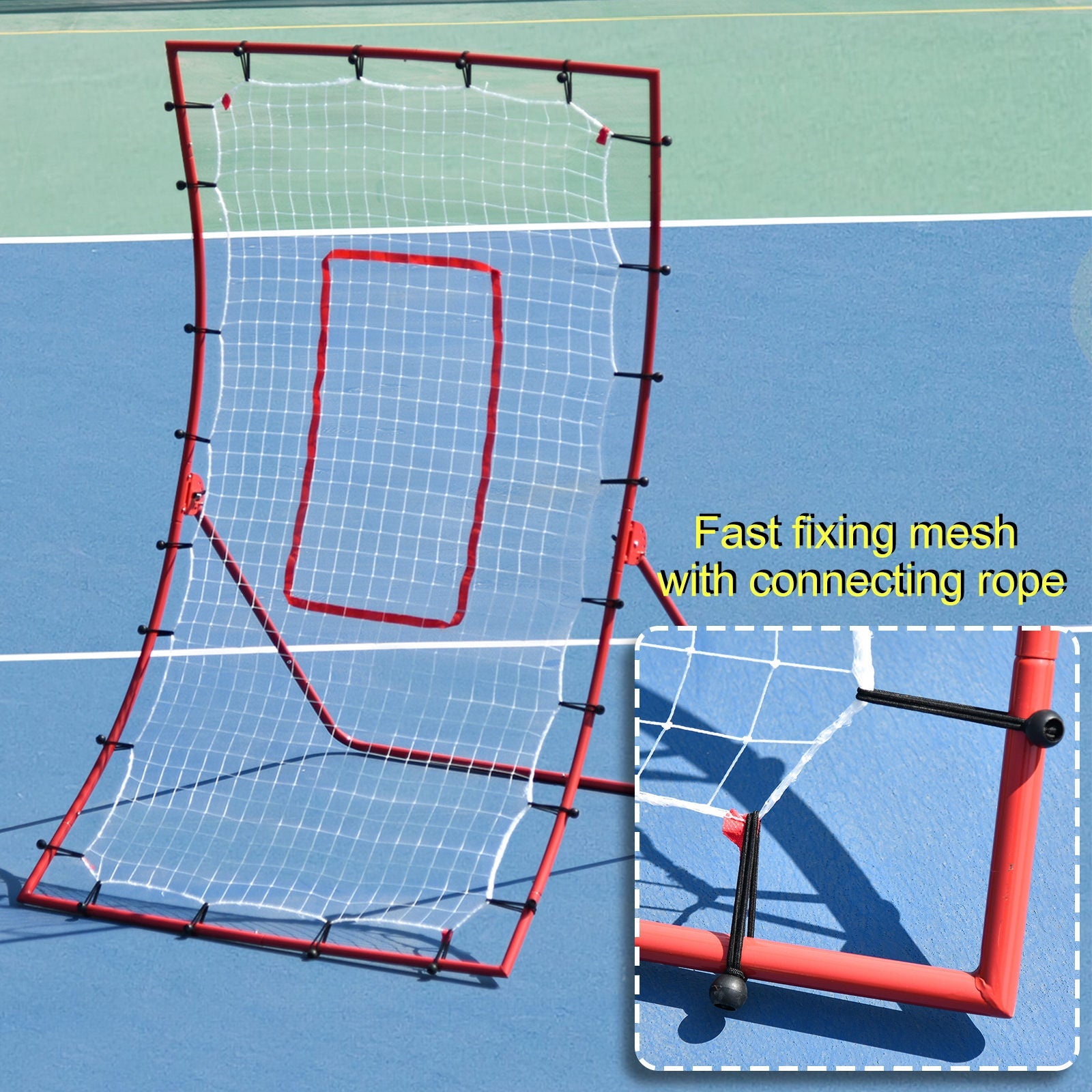 Adjustable 5-Angle Rebounder Net for Baseball/Soccer/Football/Basketball/Volleyball Training, 4 Ground Nails Included, Multi Colour Baseball   at Gallery Canada