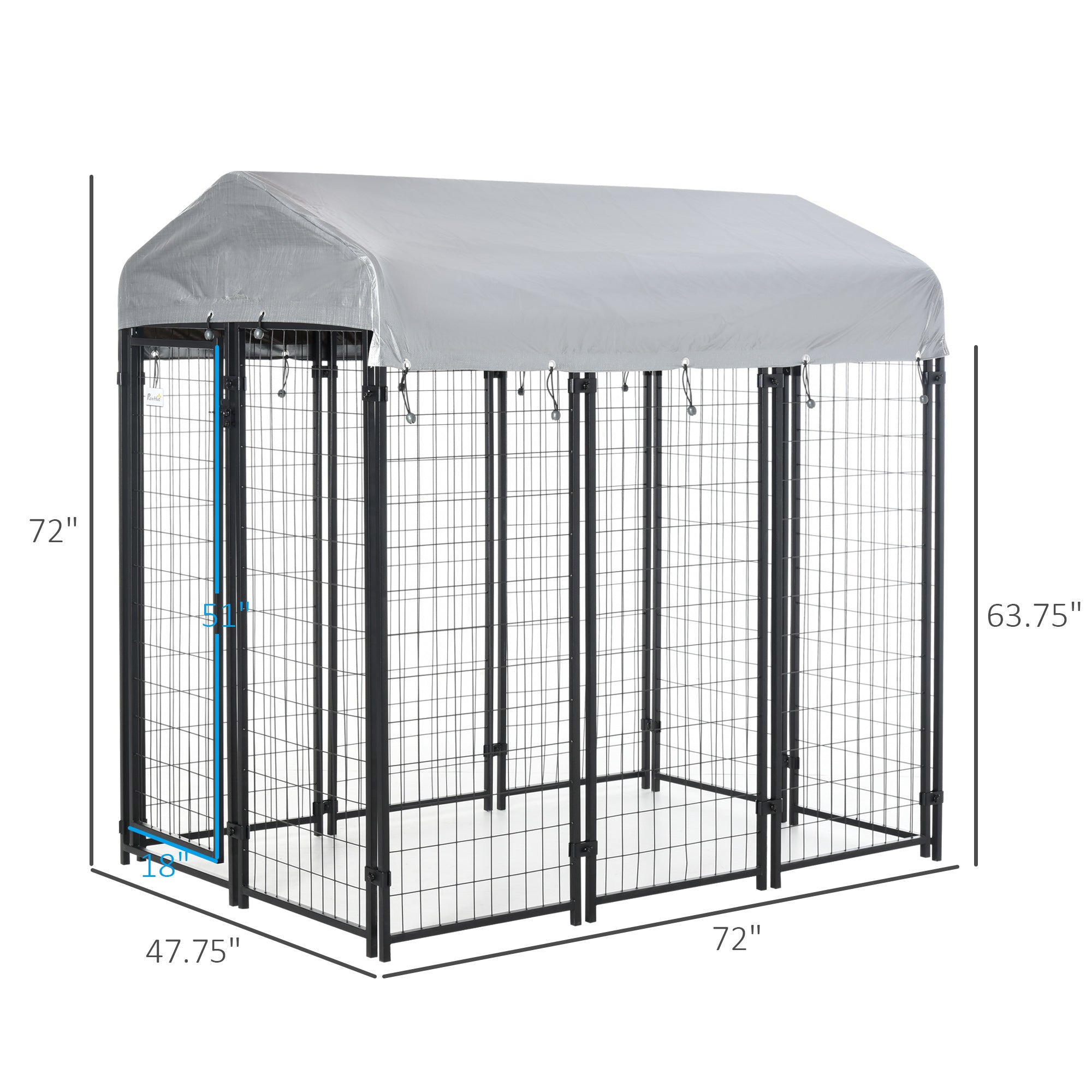 6' x 4' x 6' Large Outdoor Dog Kennel Steel Fence with UV-Resistant Oxford Cloth Roof &; Secure Lock Houses, Kennels & Pens   at Gallery Canada