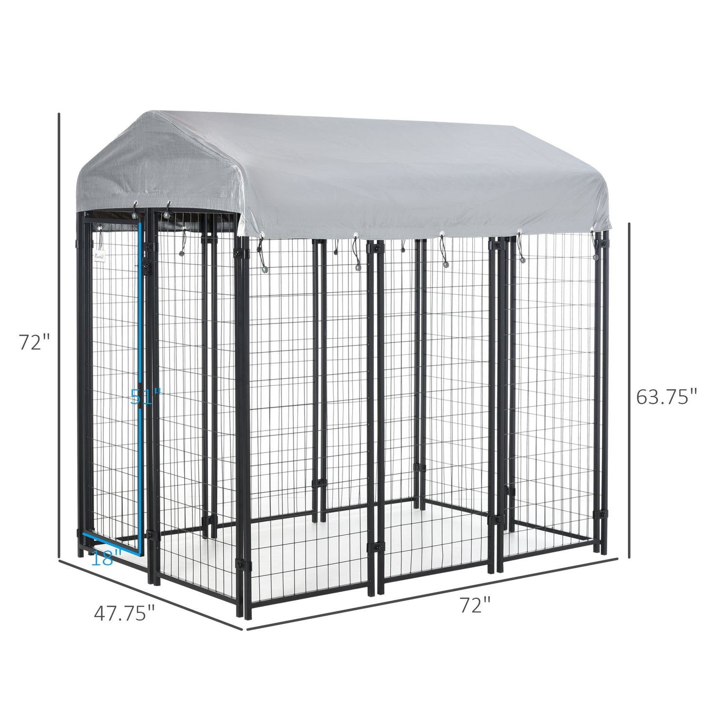 6' x 4' x 6' Large Outdoor Dog Kennel Steel Fence with UV-Resistant Oxford Cloth Roof &; Secure Lock Houses, Kennels & Pens   at Gallery Canada