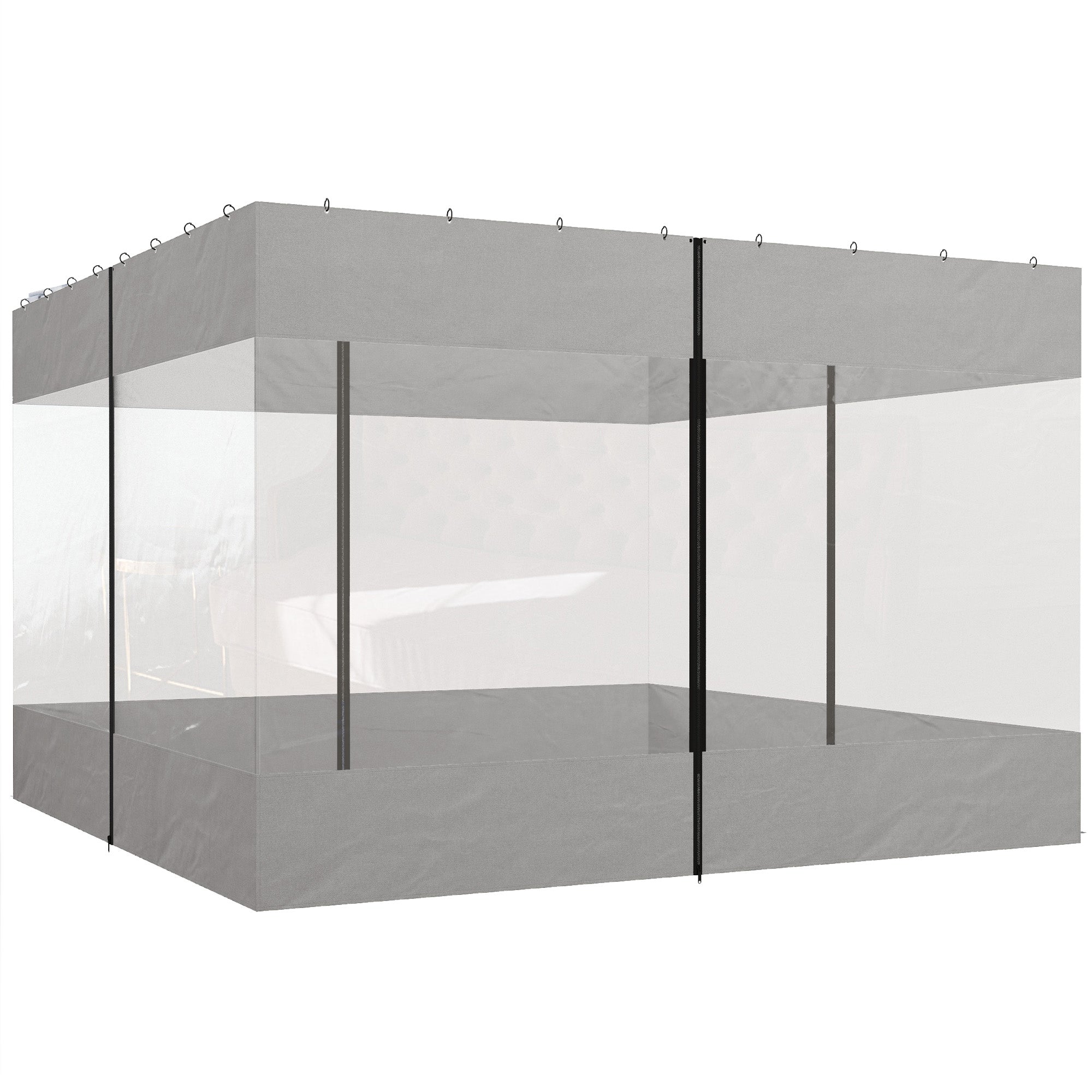 Pergola Gazebo Curtains for 10' x 10' Pergola, 4 Pack Side Panels Replacement with Large Windows and Zipped Doors Gazebo Sidewalls at Gallery Canada