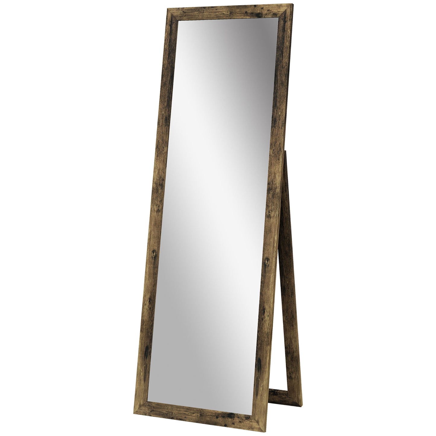 58" x 20" Floor Standing Mirror, Full Body Mirror for Bedroom, Living Room, Rustic Brown Full Length Mirrors   at Gallery Canada