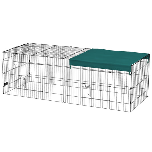 Small Animal Cage with Roof, Indoor/Outdoor Use, for Chicken, Rabbits, Chinchillas, 87" x 34" x 28", Green - Gallery Canada