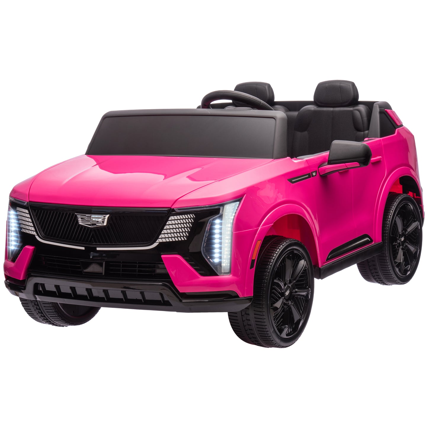 2-Seater Ride on Truck, 12V Cadillac Escalade Licensed Kids Electric Car with Remote , Spring Suspension, Pink Electric Toy Cars   at Gallery Canada