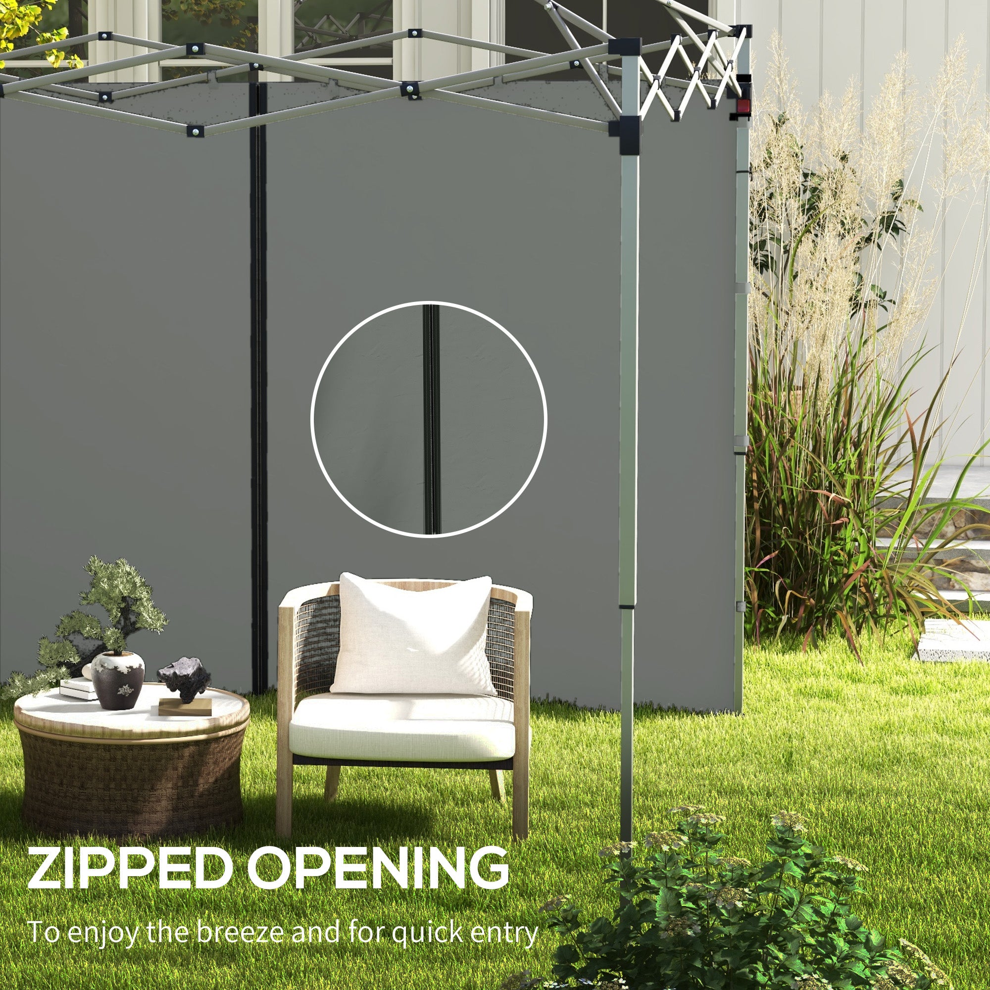 10' x 20' or 10' x 10' Pop Up Canopy Sidewalls, 2 Pack Gazebo Side Panels, Sides Replacement, with Zipped Doors Gazebo Sidewalls at Gallery Canada