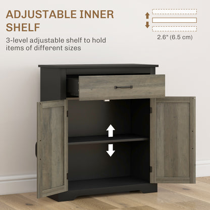 Sideboard Buffet Cabinet, Storage Cabinet with Drawer, Double Doors and Adjustable Shelf, Black Storage Cabinets   at Gallery Canada