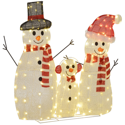 3-Piece Light Up Christmas Snowman Family Set of 3 Lighted Snowman Christmas Decoration for Indoor Outdoor White Christmas Decorations   at Gallery Canada