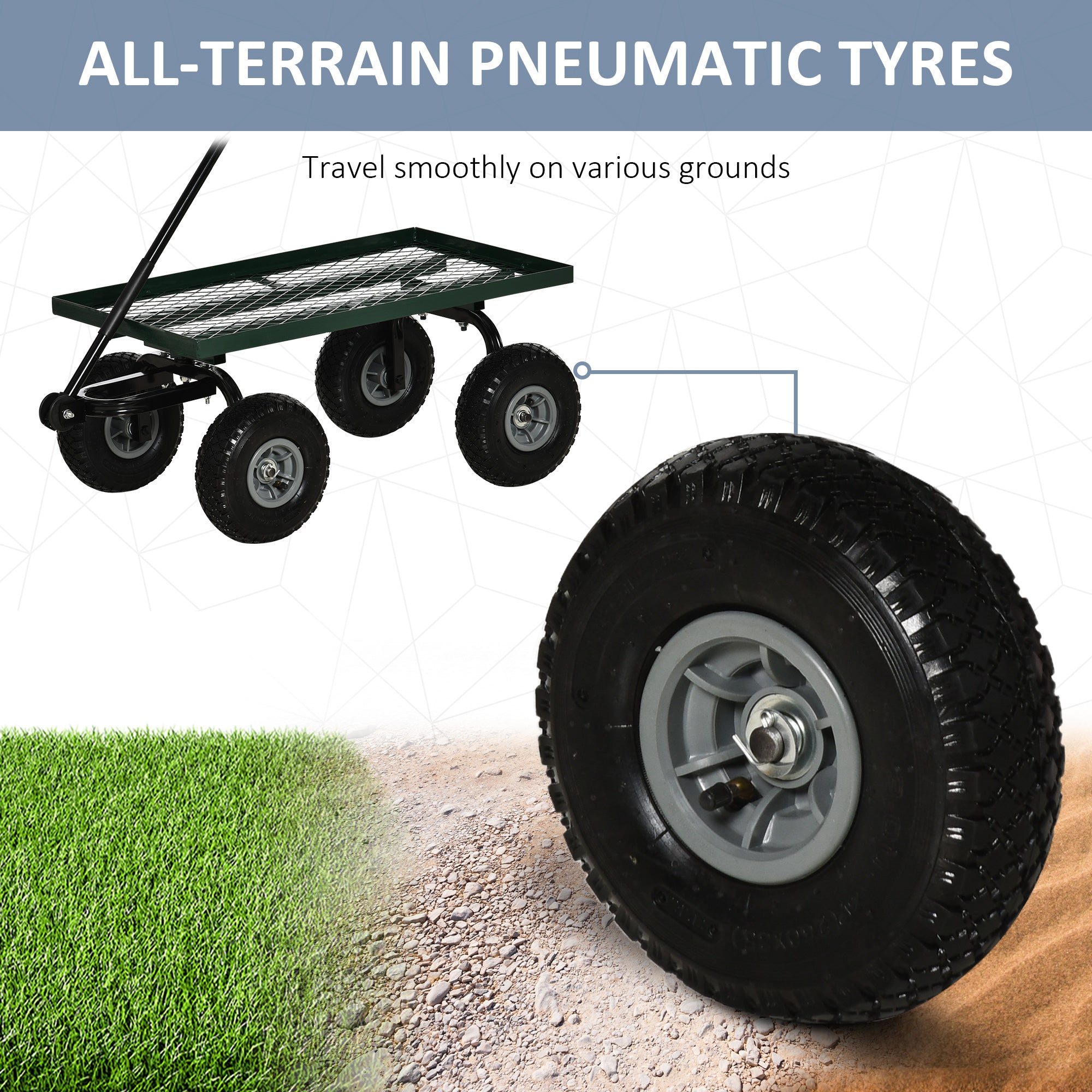 Heavy Duty Garden Wagon Cart with 10