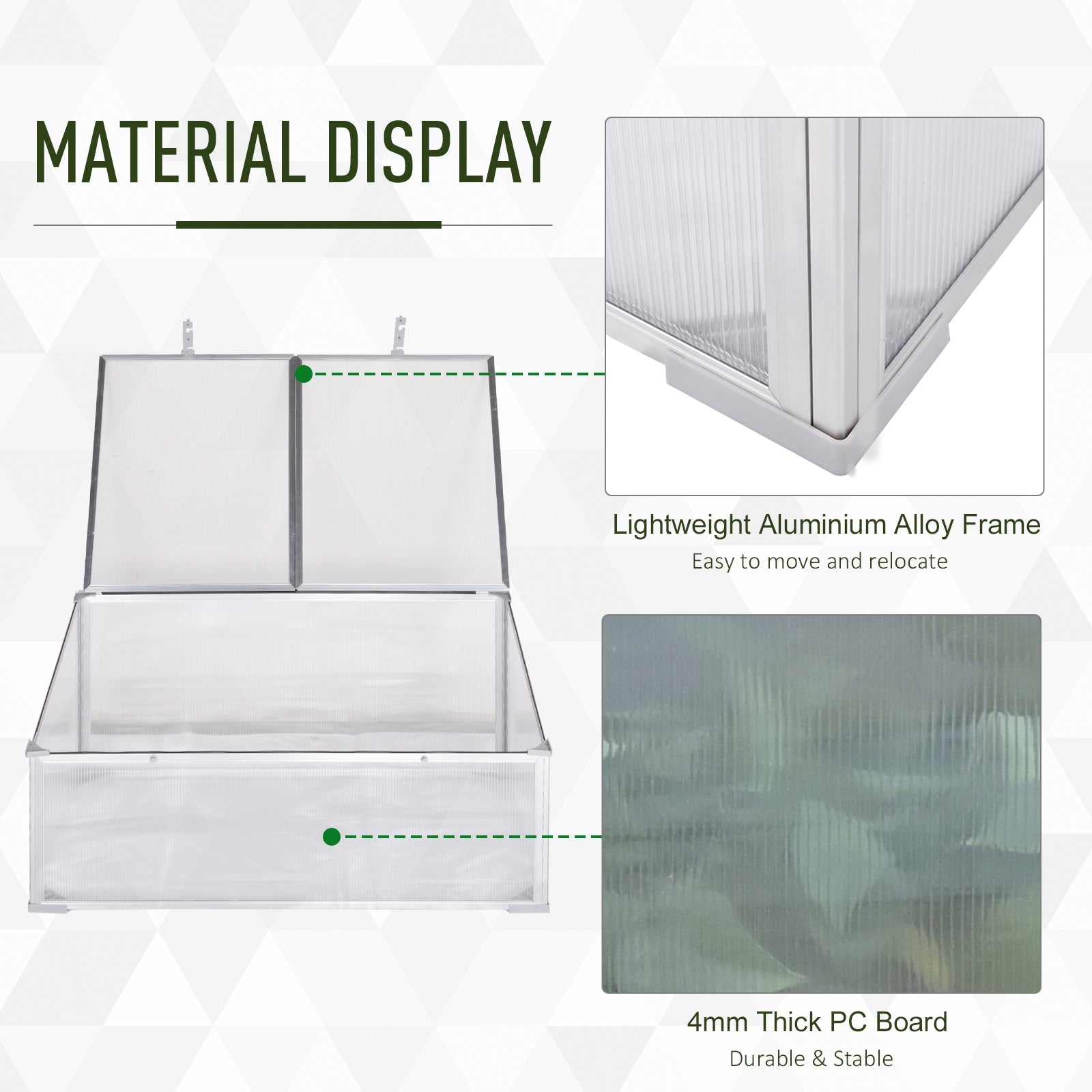 39''x23.5''x17.25'' Outdoor &; Indoor Greenhouse for Plants Larger Room with Adjustable Sunshine Board, Cold Frame Cold Frame Greenhouses   at Gallery Canada