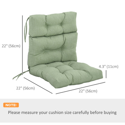 Outdoor Patio Chair Seat/Back Chair Cushion Replacement, Tufted Pillow with Thick Filling and String Ties, Light Green Patio Chair Cushions   at Gallery Canada