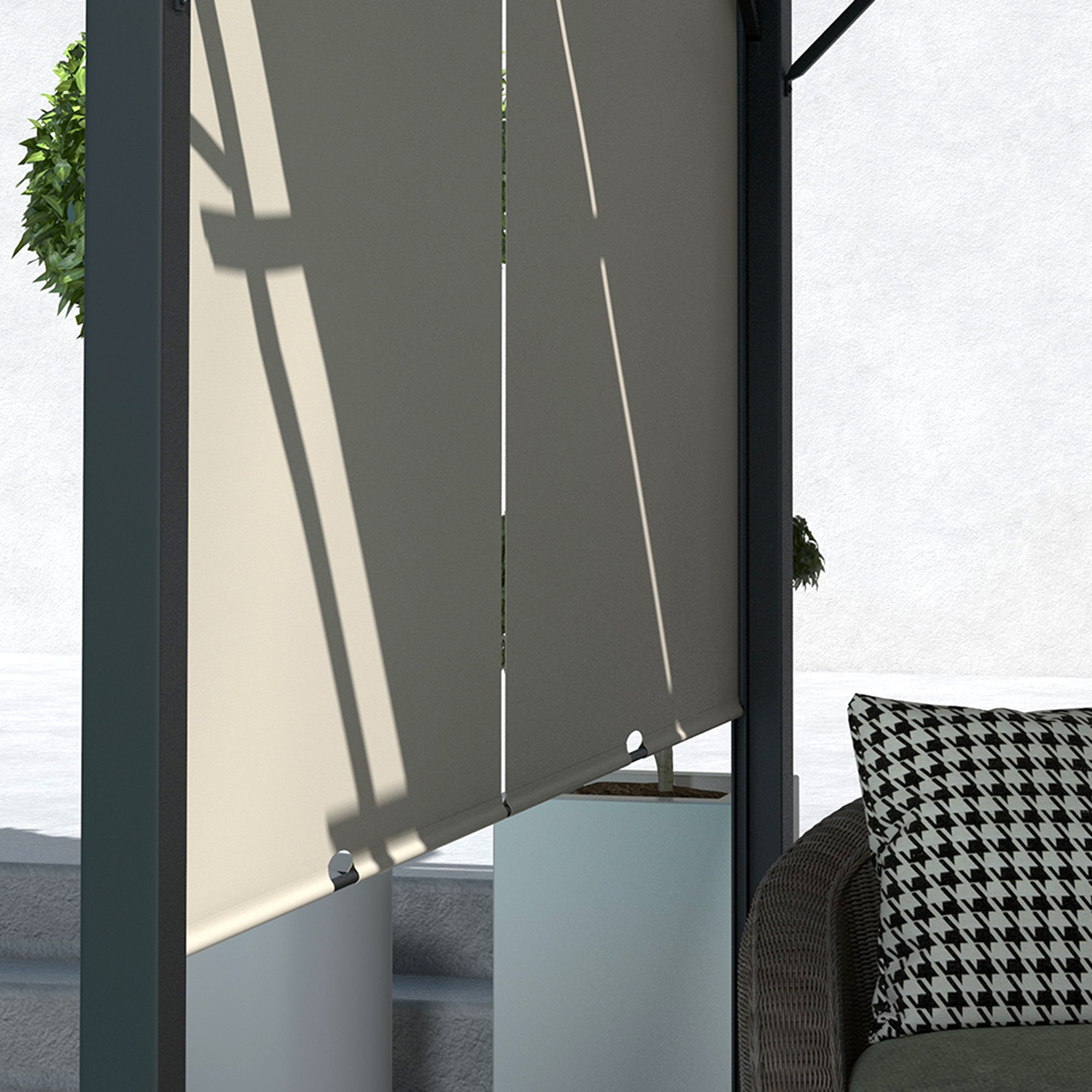 10' x 10' Retractable Pergola Canopy for Backyard, Beige Pergolas at Gallery Canada
