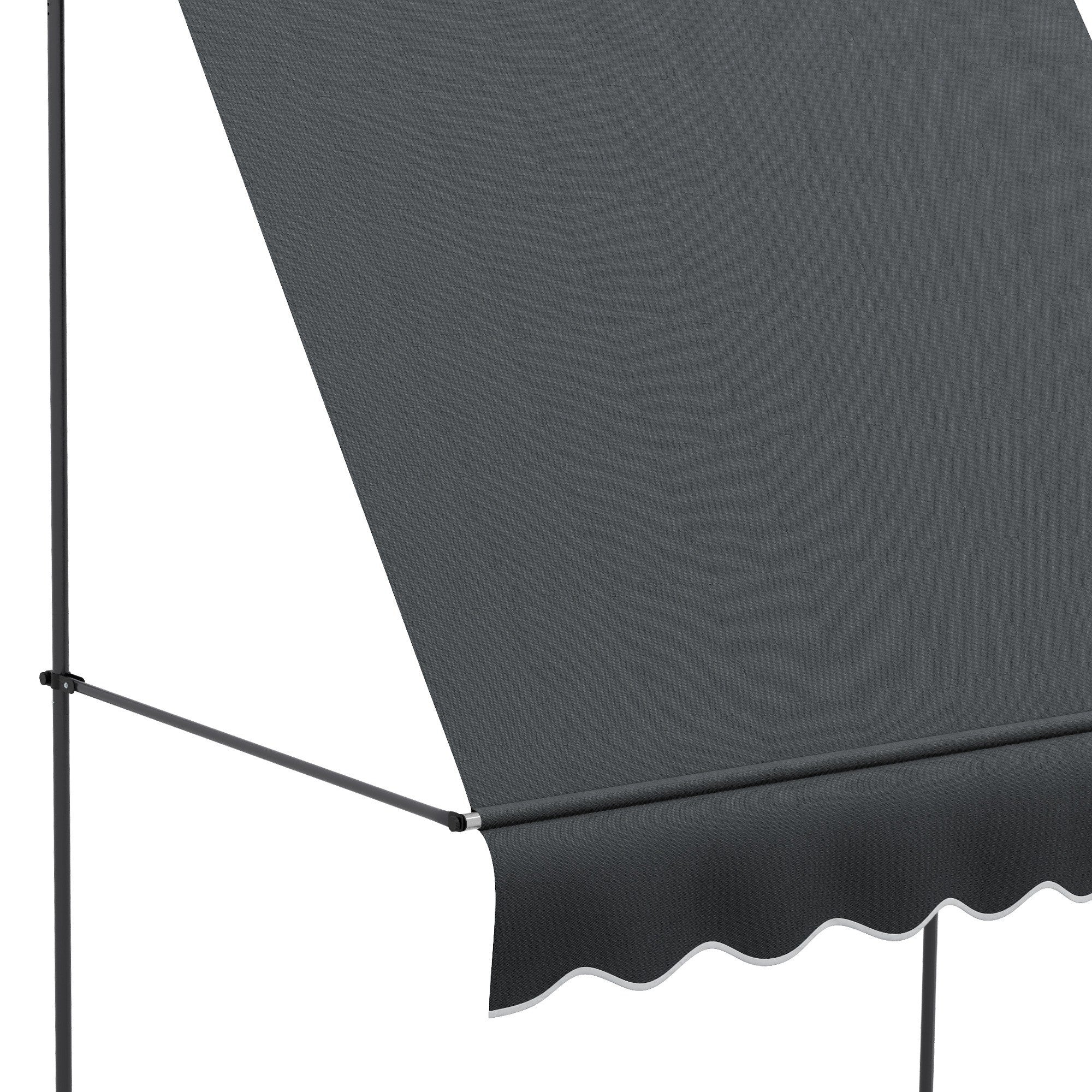 6.5' x 4' Manual Retractable Awning, Non-Screw Freestanding Patio Awning, UV Resistant, for Window or Door, Dark Grey Patio Awnings at Gallery Canada