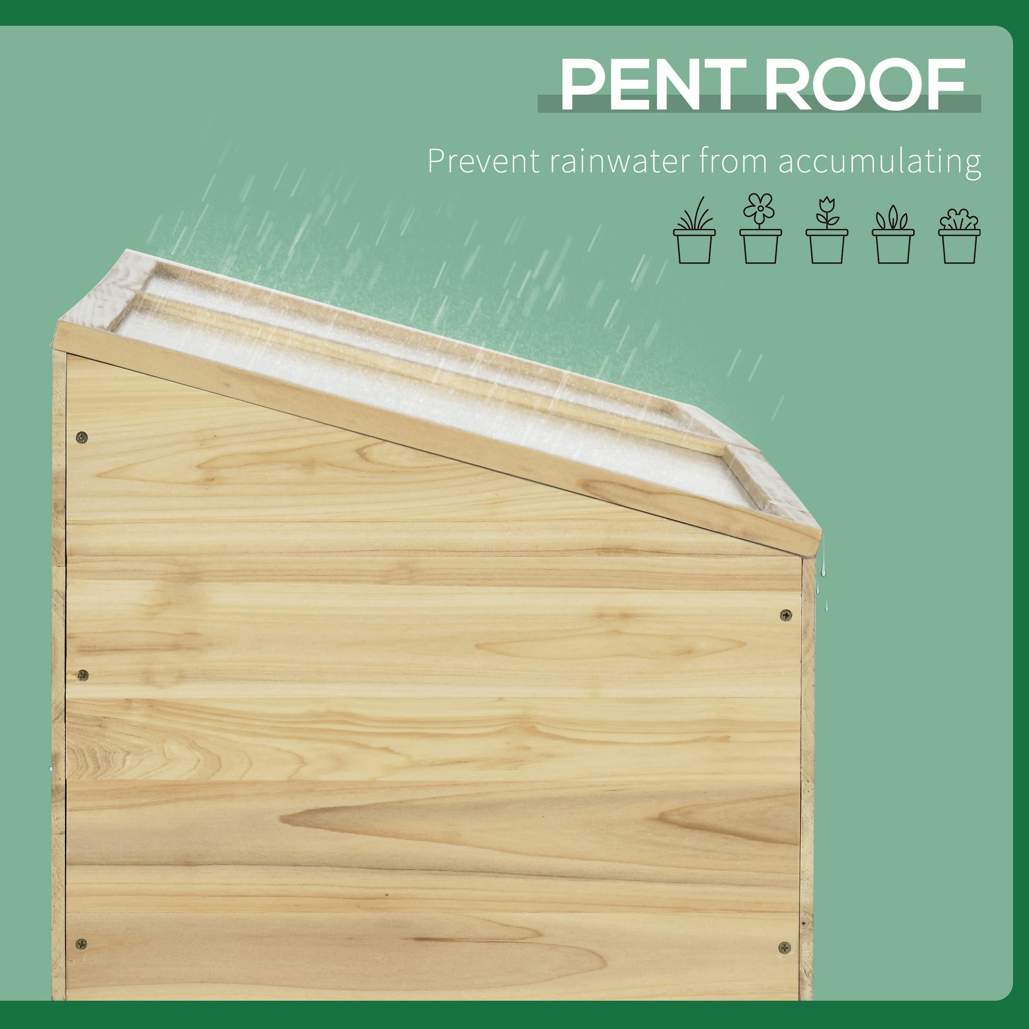 Wooden Cold Frame with Openable Roof, Portable Mini Greenhouse for Indoor, Outdoor, Flowers, Vegetables, Plants, 66.9