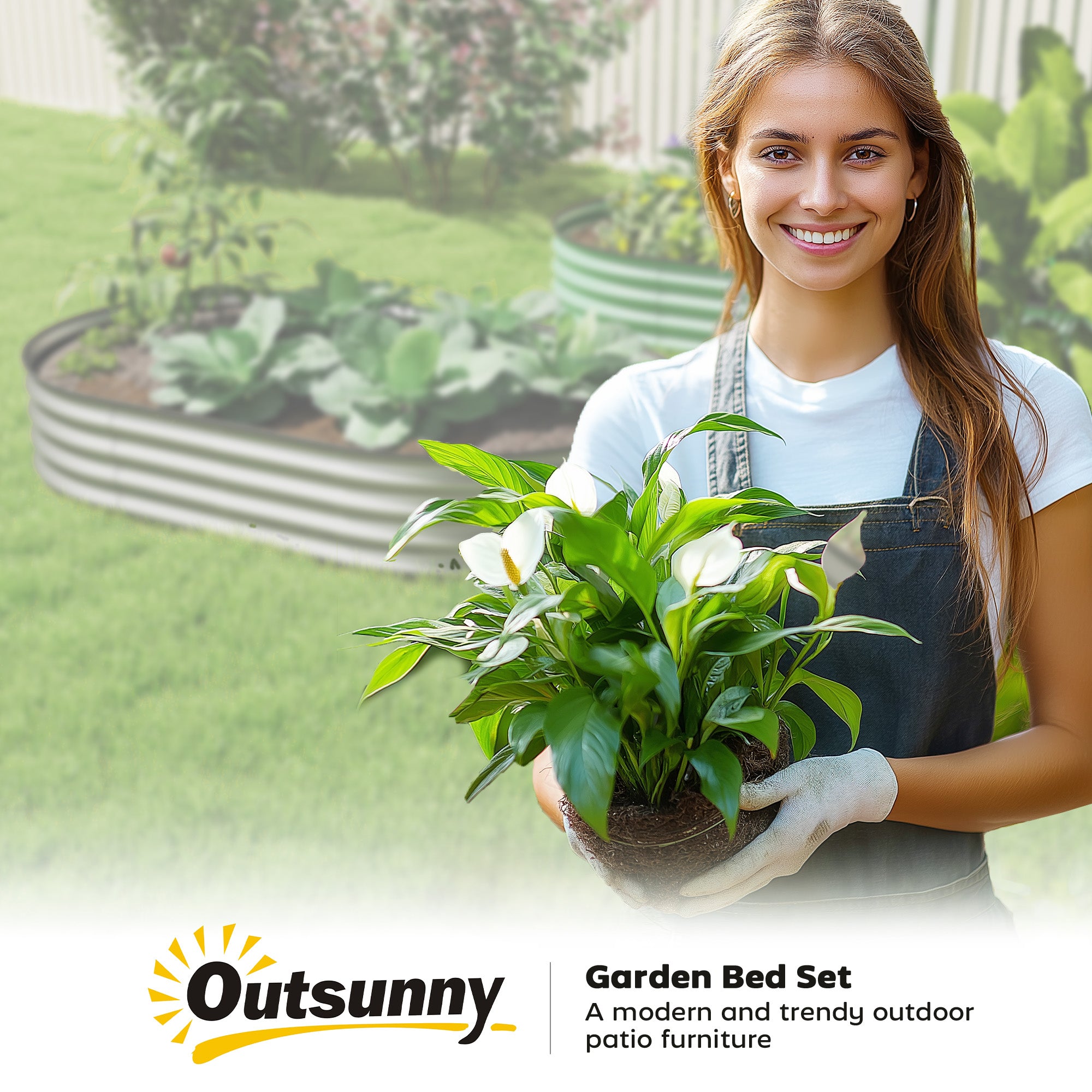 5' x 3' x 1' Large Outdoor Planter Box, Galvanized Raised Garden Bed with Metal Plant Stake, Silver Raised Garden Beds at Gallery Canada
