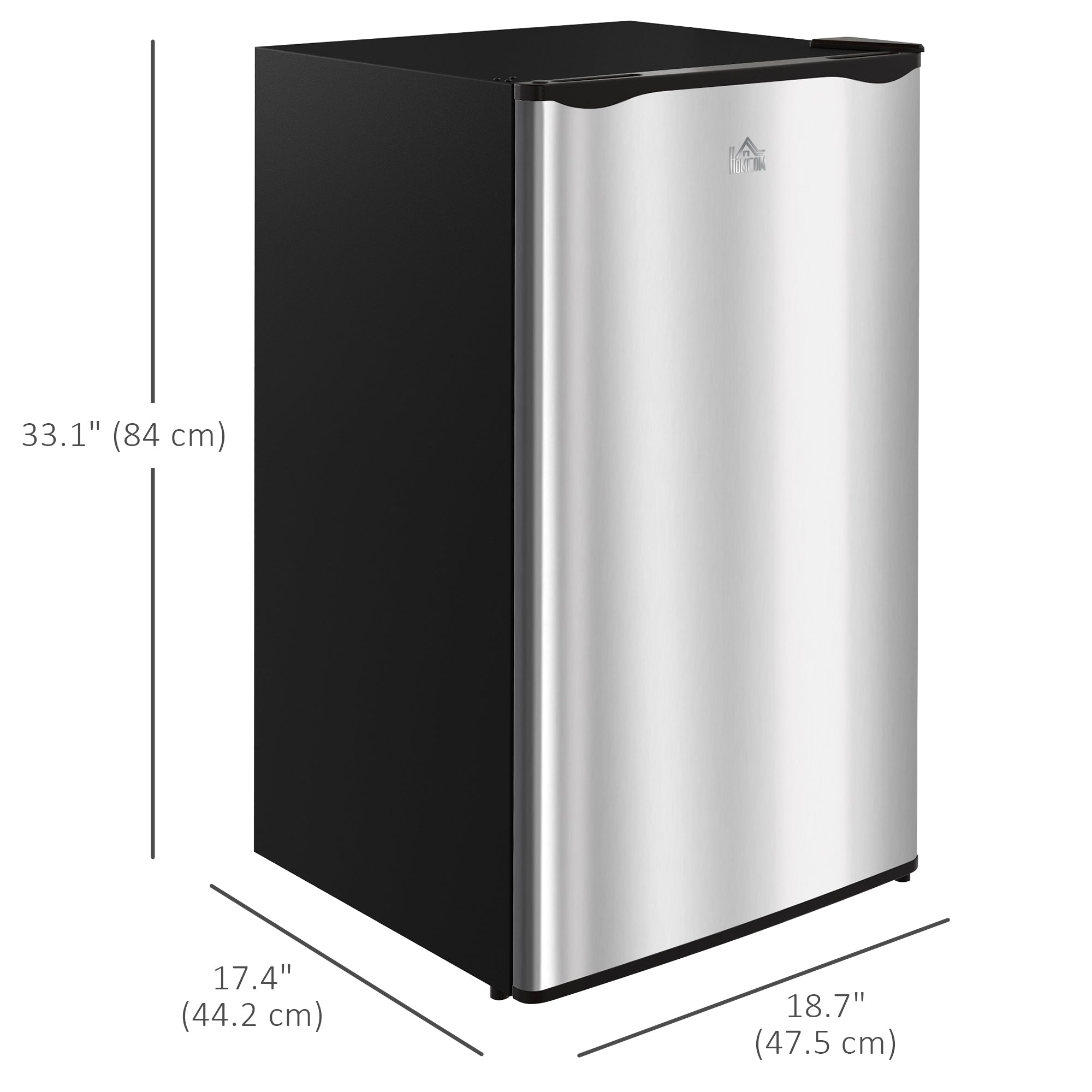 Compact Refrigerator, Mini Fridge with Freezer, Adjustable Shelf, Mechanical Thermostat and Reversible Door, Silver Small Kitchen Appliances at Gallery Canada