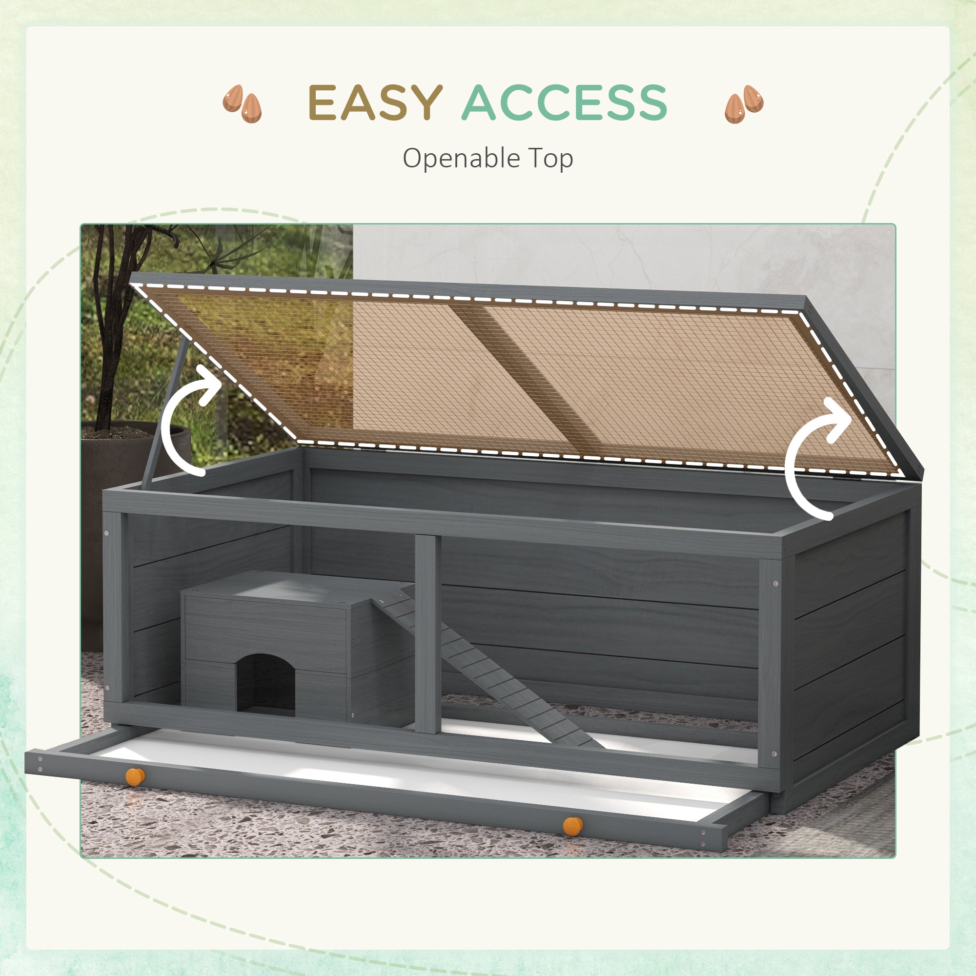 Small Animals Kit Hutch w/ Sliding Tray, Exercise Play House for Dwarf Hamsters, Gerbils, Chinchillas, Grey Hamster Cages at Gallery Canada