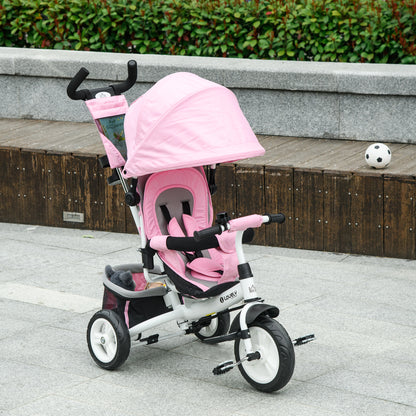 4 in 1 Tricycle for Toddler 1-5 Years with Parent-Push Handle, Pink Tricycles for Kids   at Gallery Canada