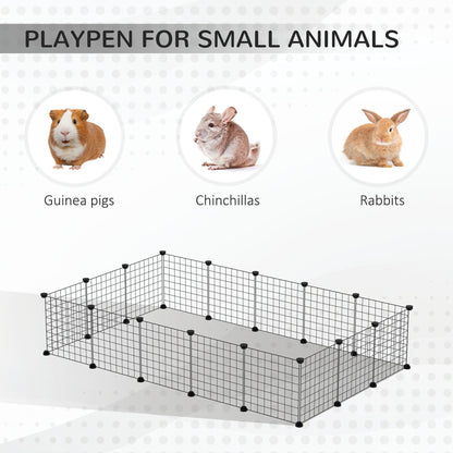 Small Animal Cage Rabbit Cage with Door, Guinea Pig Playpen, Small Animal Fence for Bunny, Chinchilla, Freret, Chinchilla, Indoor and Outdoor Use, Total 31 Panels, 41.3" x 41.3" x 27.6" - Gallery Canada