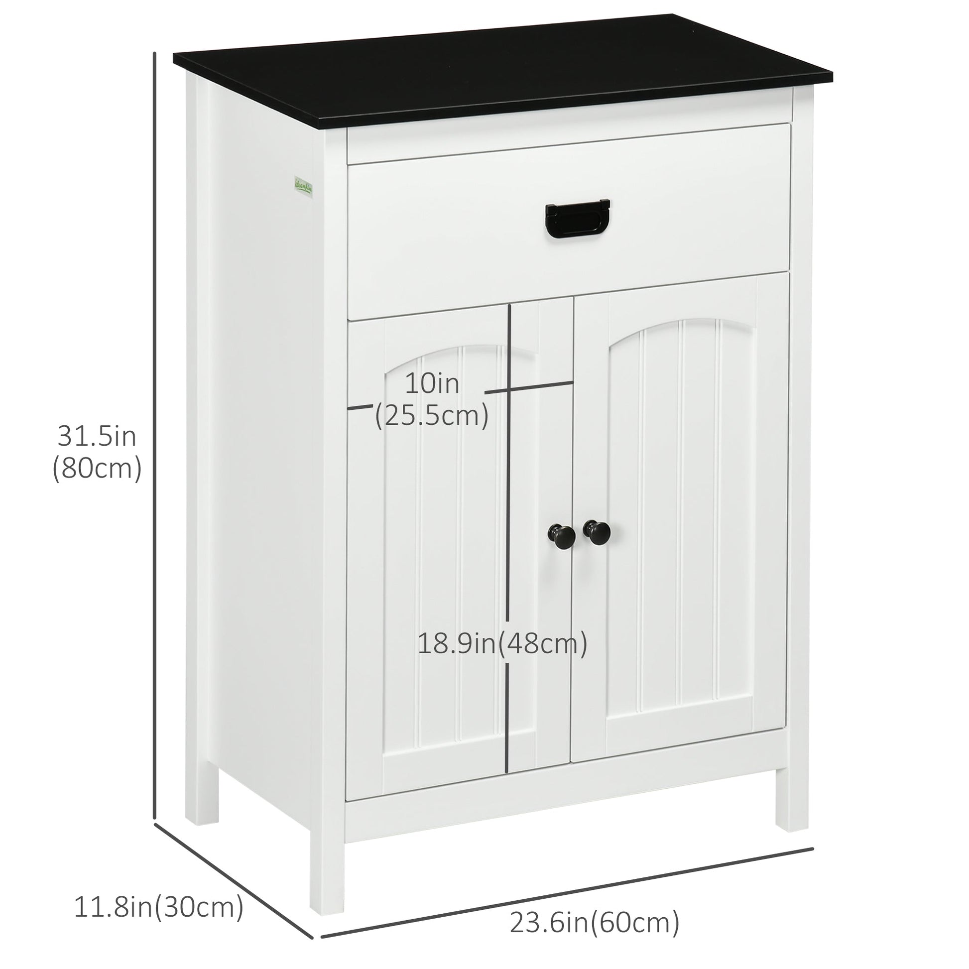 Bathroom Cabinet with Drawer, Freestanding Storage Organizer with Double Doors, Adjustable Shelf White Bathroom Cabinets   at Gallery Canada