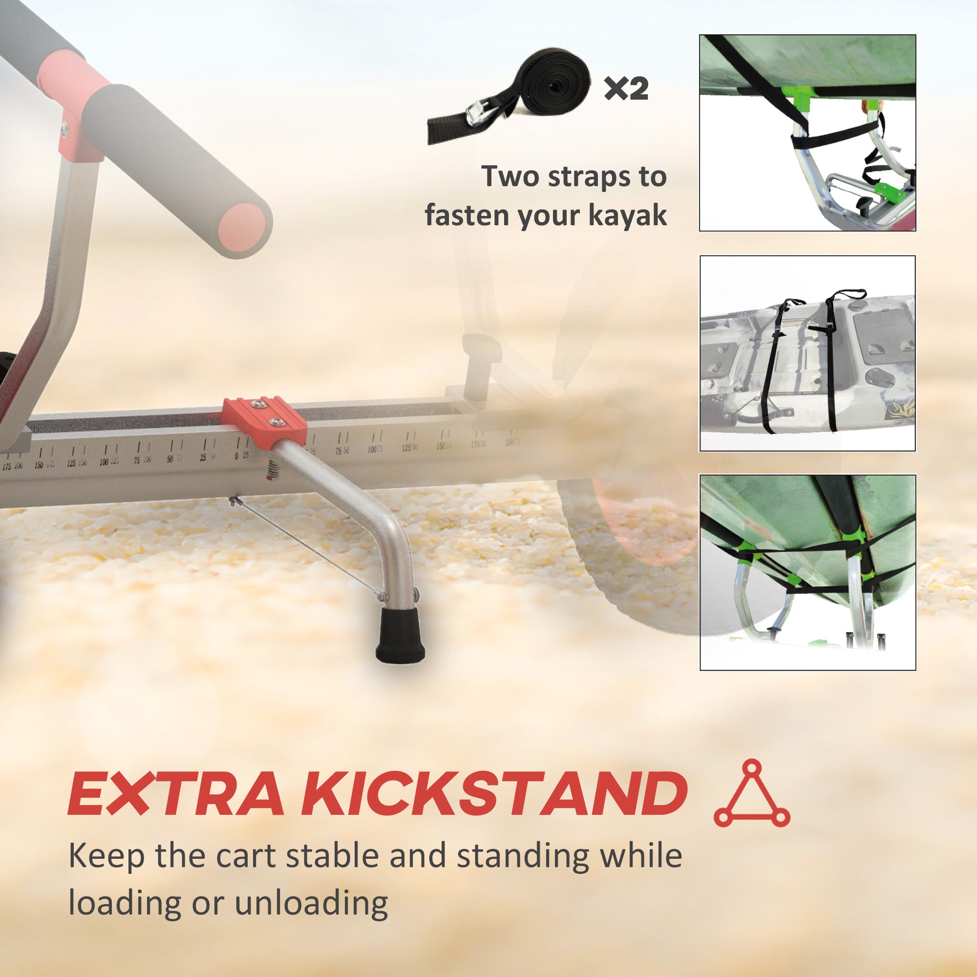 Kayak Cart Dolly Kayak Cart with Adjustable Width Red Kayak Carts at Gallery Canada
