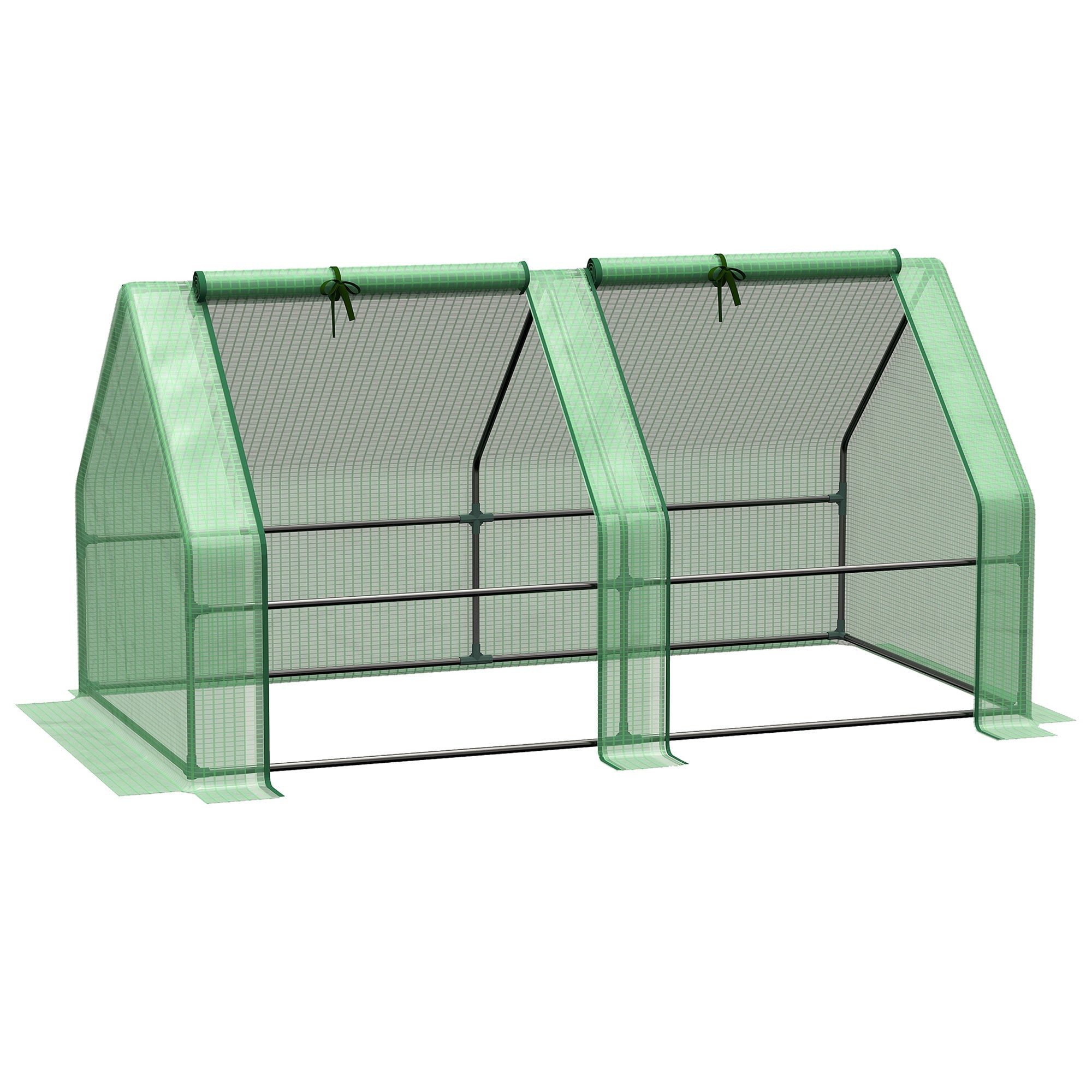 6' x 3' x 3' Portable Tunnel Greenhouse Outdoor Garden Mini with Large Zipper Doors &; Water/UV PE Cover Green Mini Greenhouses Green  at Gallery Canada