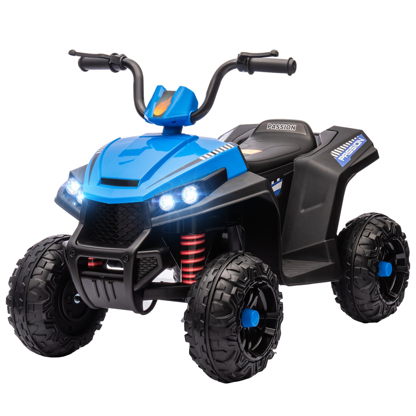 12V Kids ATV with Four Wheels Spring Suspension, Forward &; Backward, LED Light, MP3, Music, Blue Electric Ride On Toys   at Gallery Canada