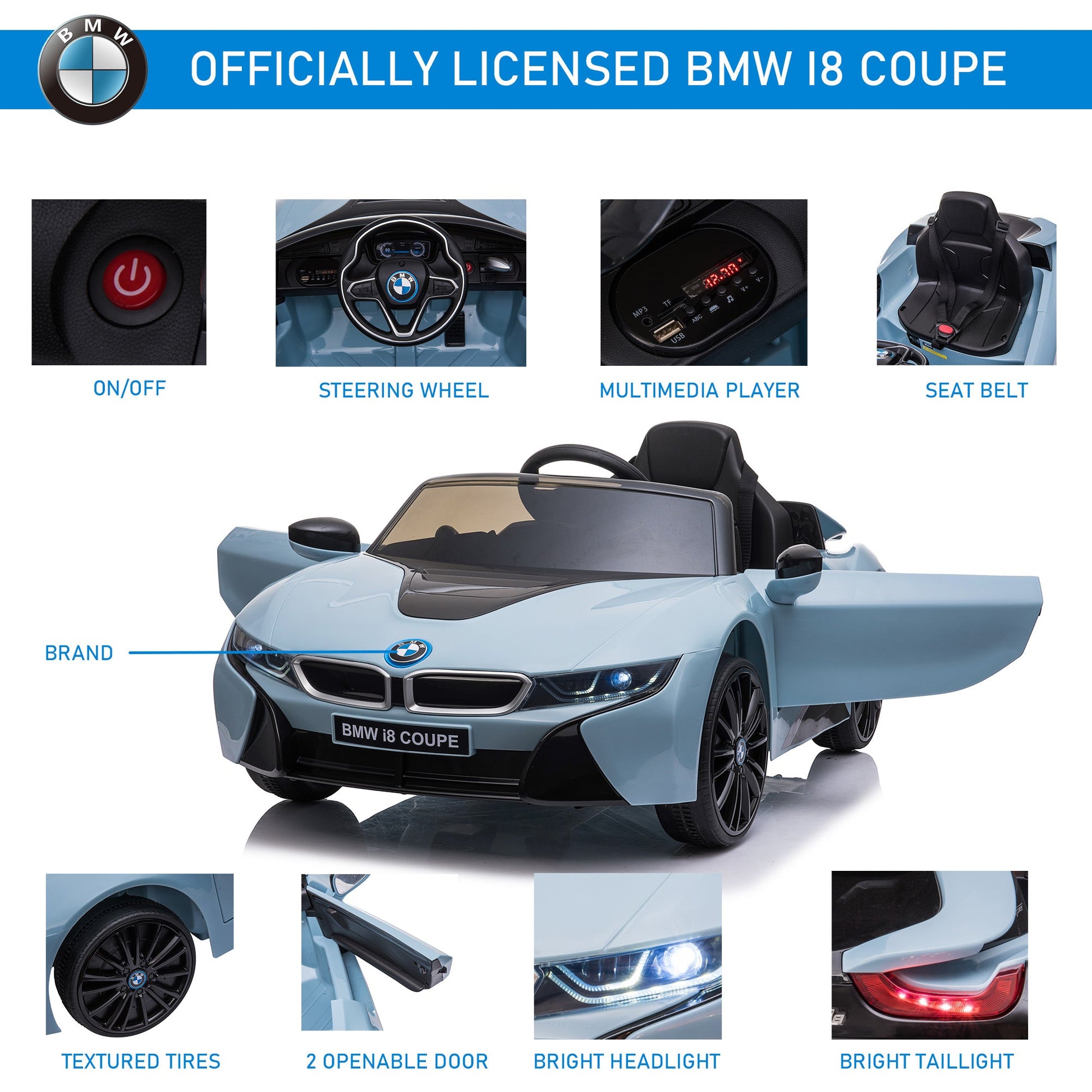 6V Kids Electric Ride On Car BMW Coupe for 3-8 Years Old Electric Toy Cars   at Gallery Canada