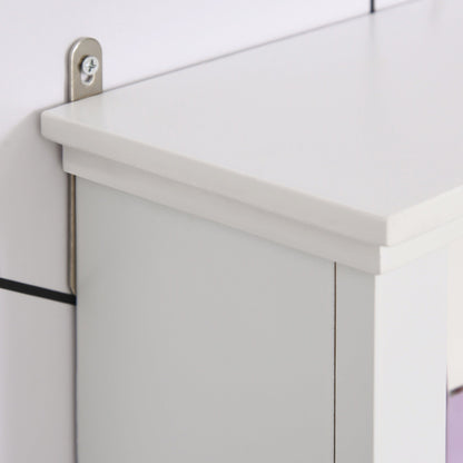 Bathroom Wall Cabinet, Wall Mounted Medicine Cabinet with 3 Open Shelves and Storage Cupboard for Laundry Room, White Wall Mounted Cabinets   at Gallery Canada