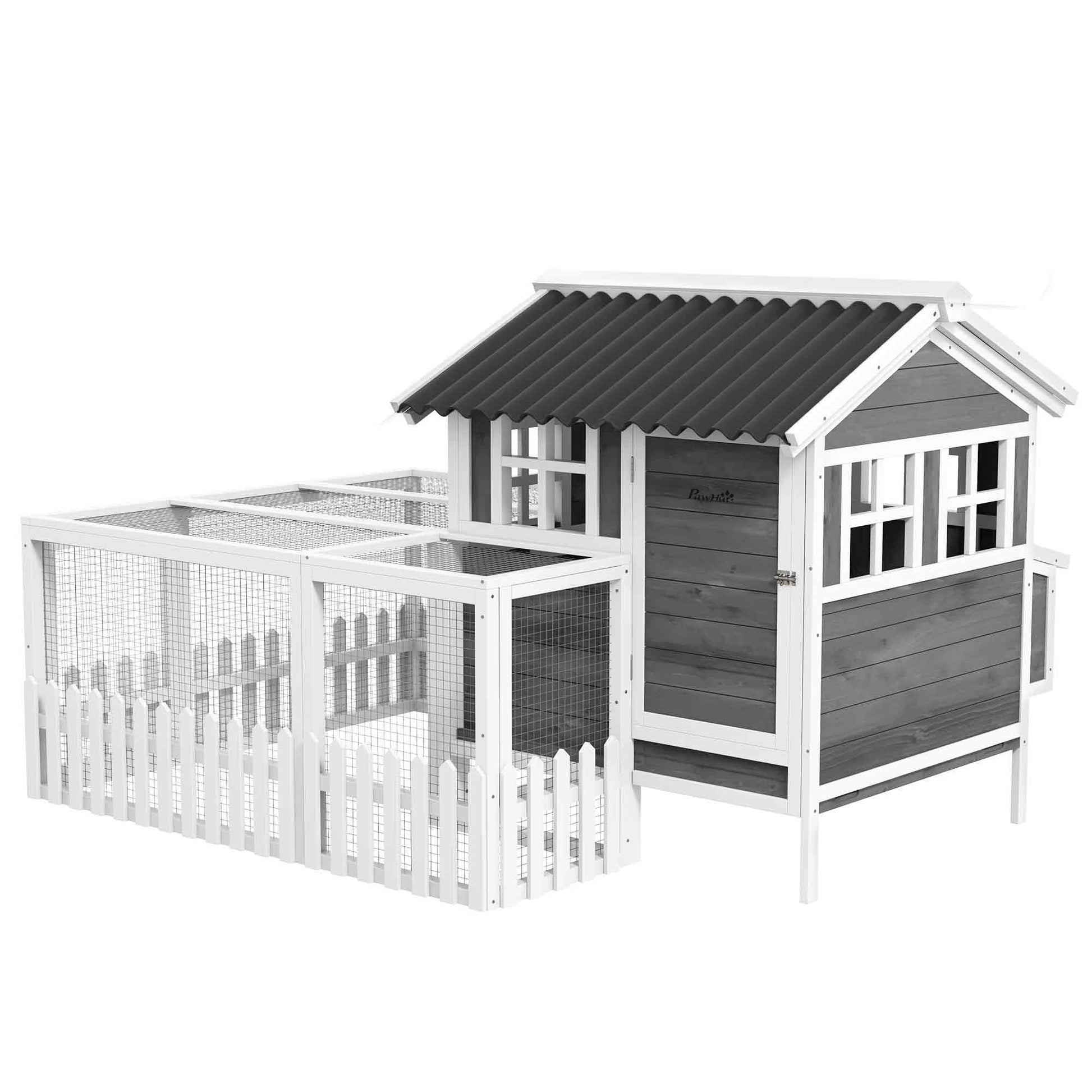 Wooden Chicken Coop with Run for 3-4 Chicken, Bunnies, Ducks - Gallery Canada