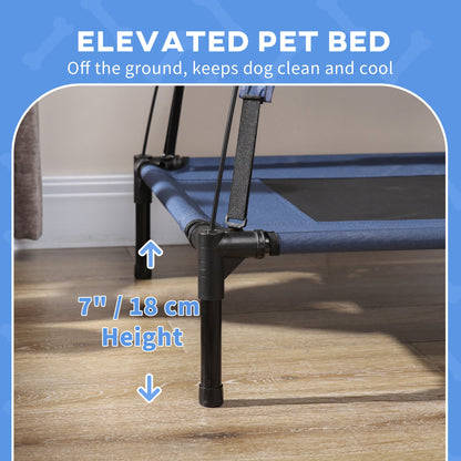 Elevated Cooling Pet Bed Portable Raised Dog Cot with Canopy for Small-Sized Dogs, Dark Blue Elevated Dog Beds   at Gallery Canada