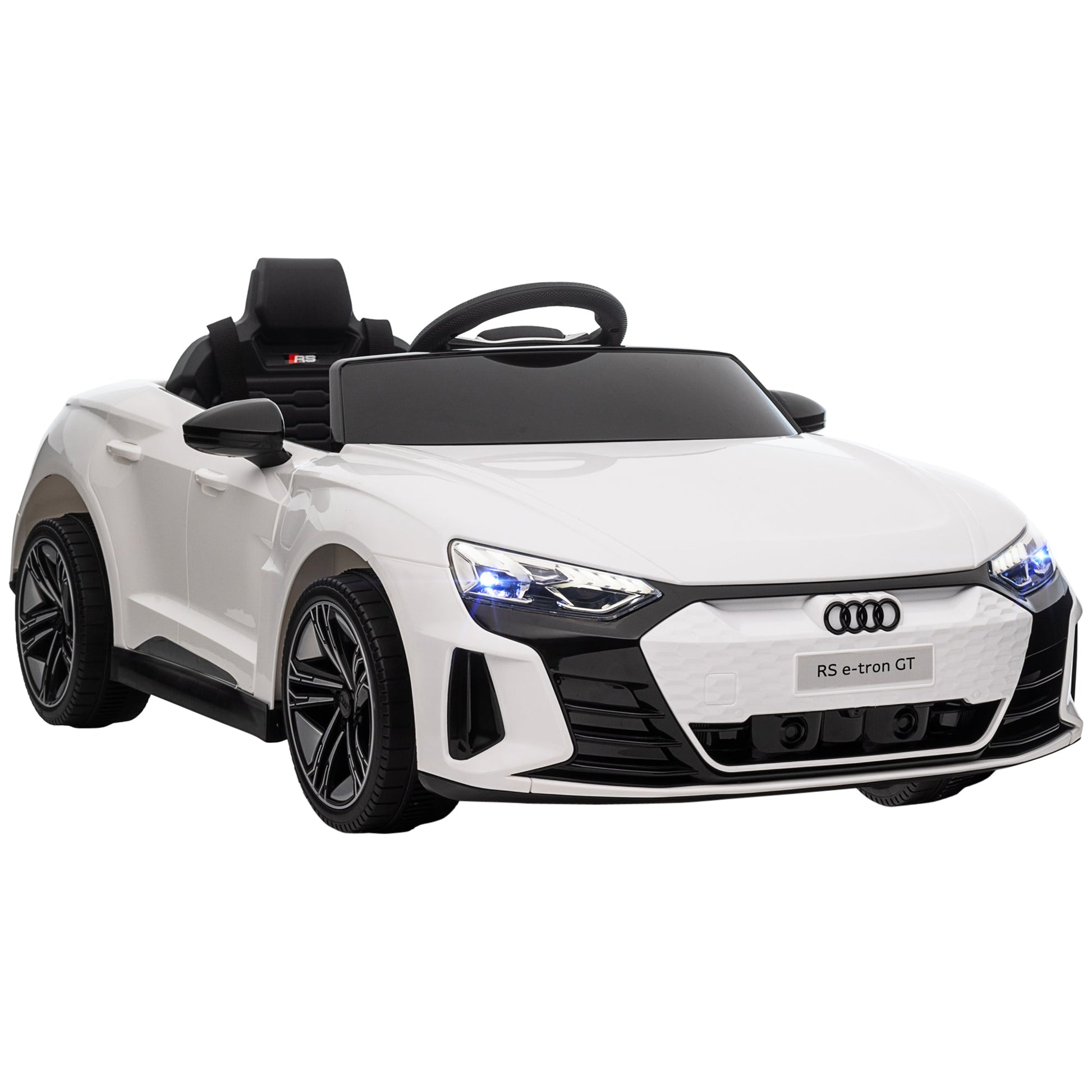 Electric Ride On Car with Remote Control, 12V 3.1 MPH Kids Ride-On Toy for Boys and Girls with Suspension System, Horn Honking, Music, Lights, White Electric Toy Cars Multi Colour  at Gallery Canada