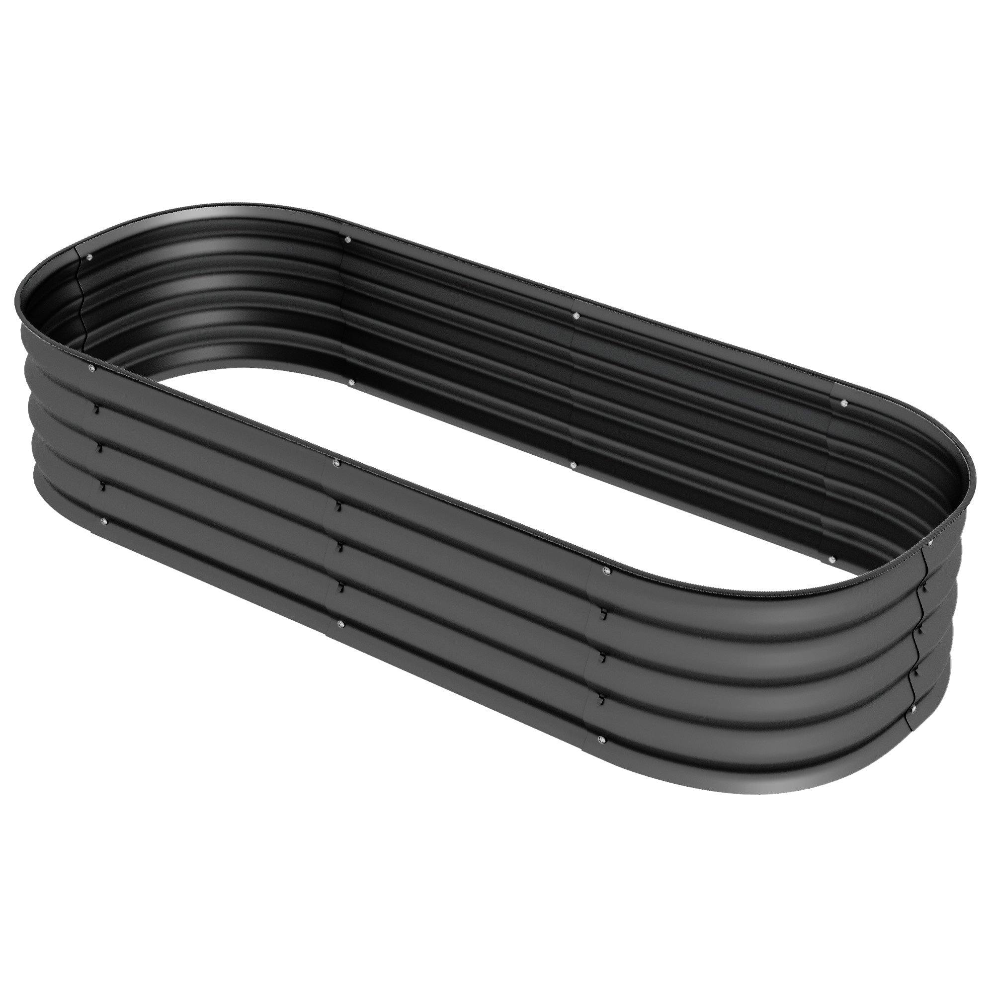 4.9 x 2 x 1ft Galvanized Raised Garden Bed Kit, Metal Planter Box with Safety Edging, Dark Grey Raised Garden Beds Dark Grey at Gallery Canada