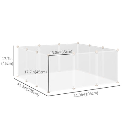 Small Animal Cage Plastic Chinchilla Cage 12 Panels for Bunny Chinchilla Guinea Pig, 18" x 14", White Houses, Kennels & Pens   at Gallery Canada