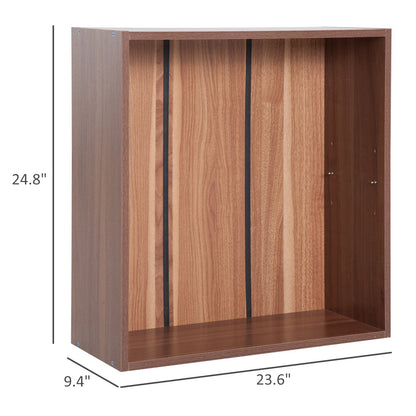 Wood Small Bookshelf 2 Tier Storage Rack Chest Unit Home Office Furniture Walnut Small Bookshelves   at Gallery Canada